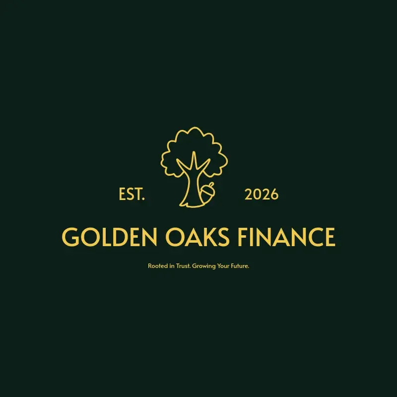 The bookkeeping name Golden Oaks Finance as a branded logo with a single color icon