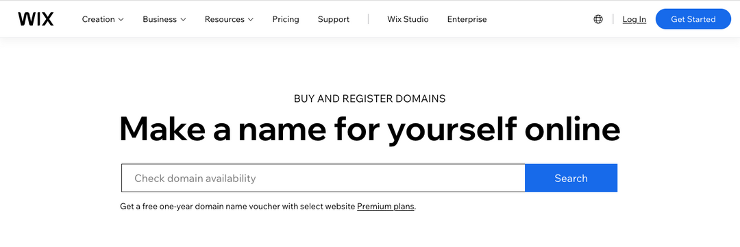 Wix domain registration