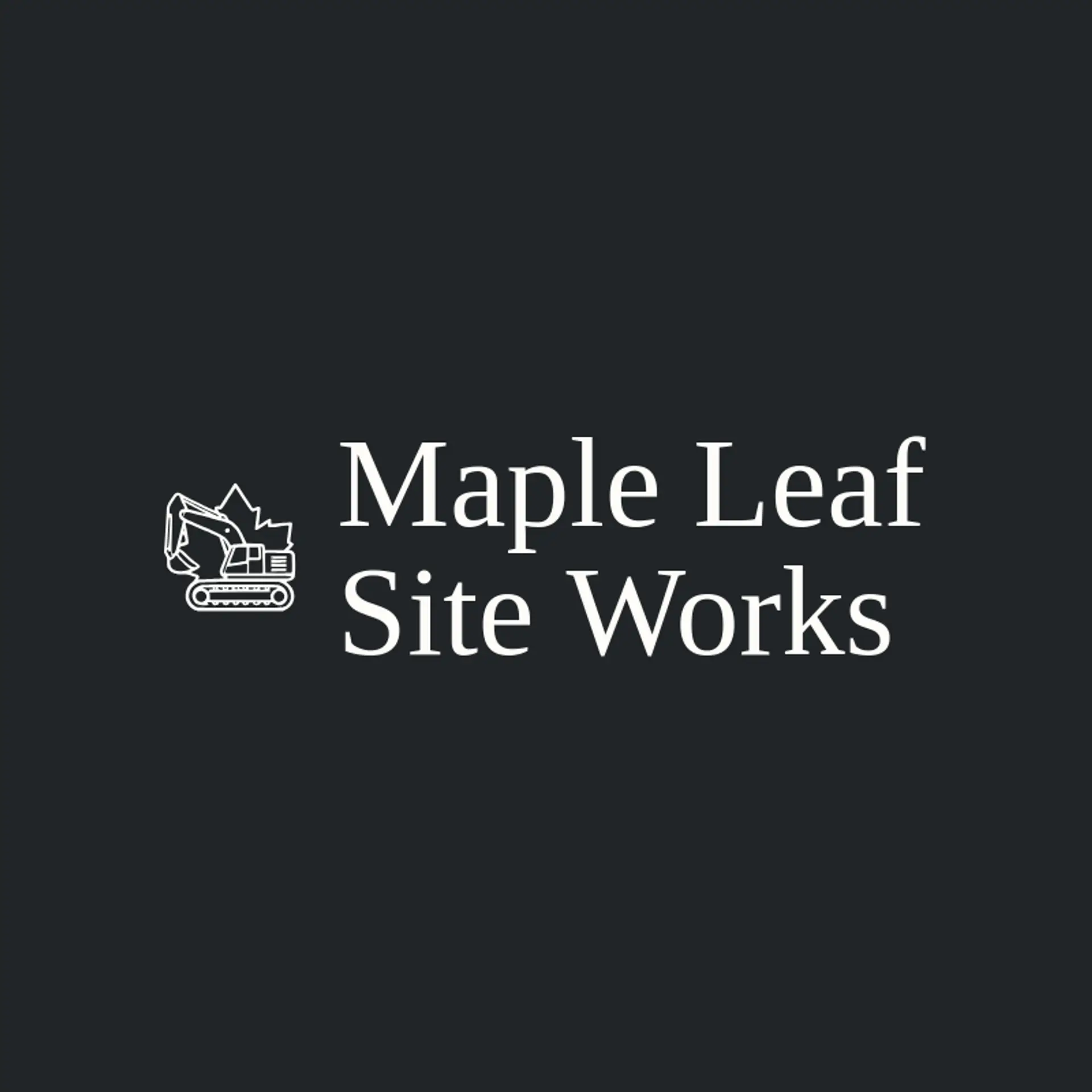 Maple Leaf Site Works logo for excavator
