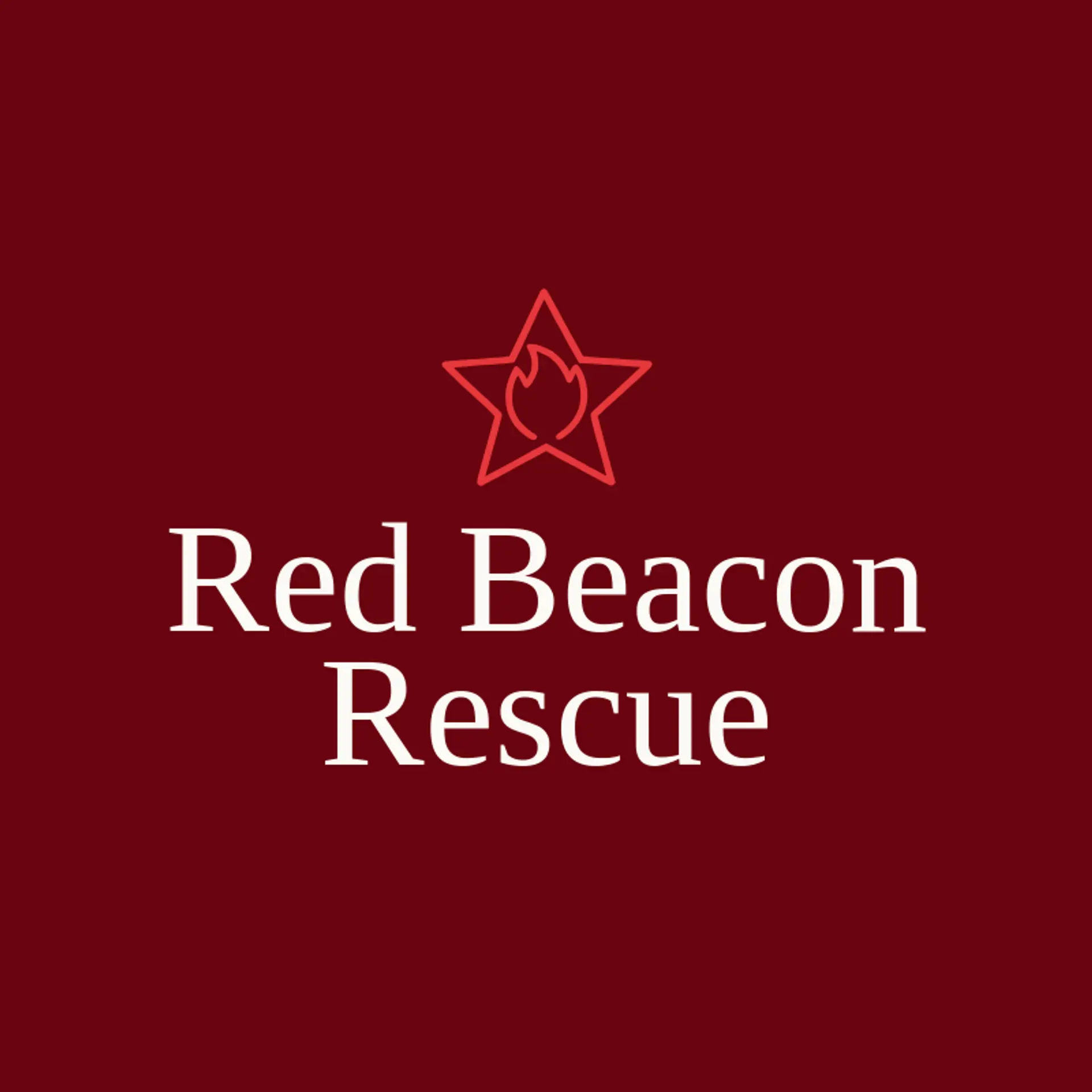 Red Beacon Rescue logo for fire station