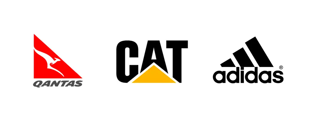 Triangular brand logo shapes