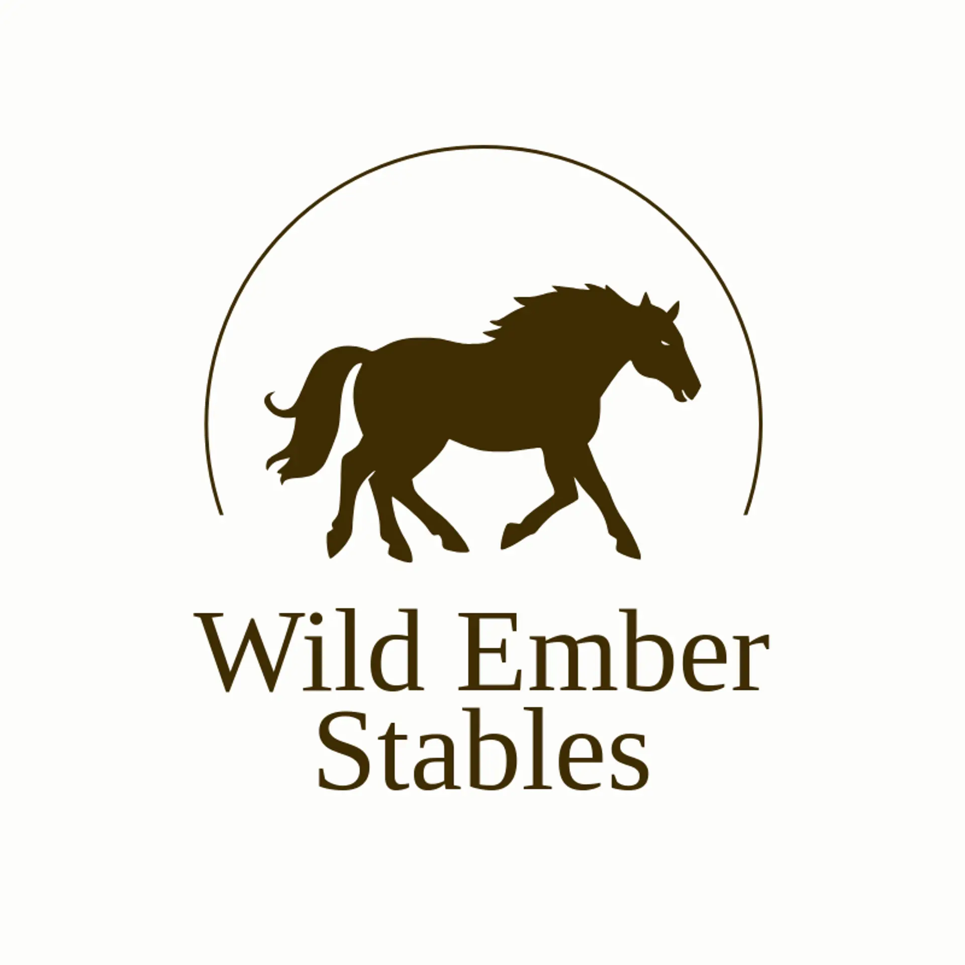 Wild Ember Stables logo for bronco