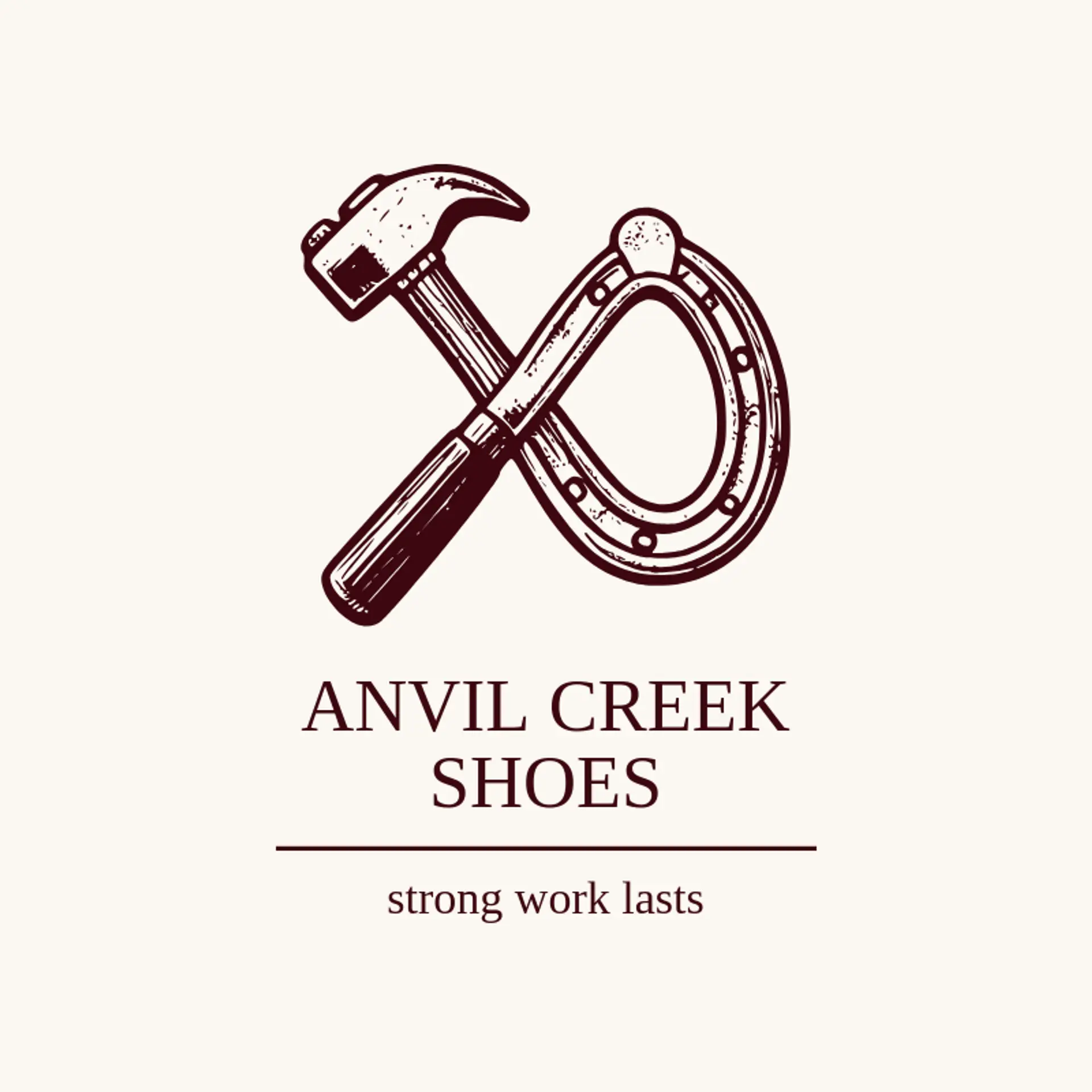 Anvil Creek Shoes logo for horseshoe