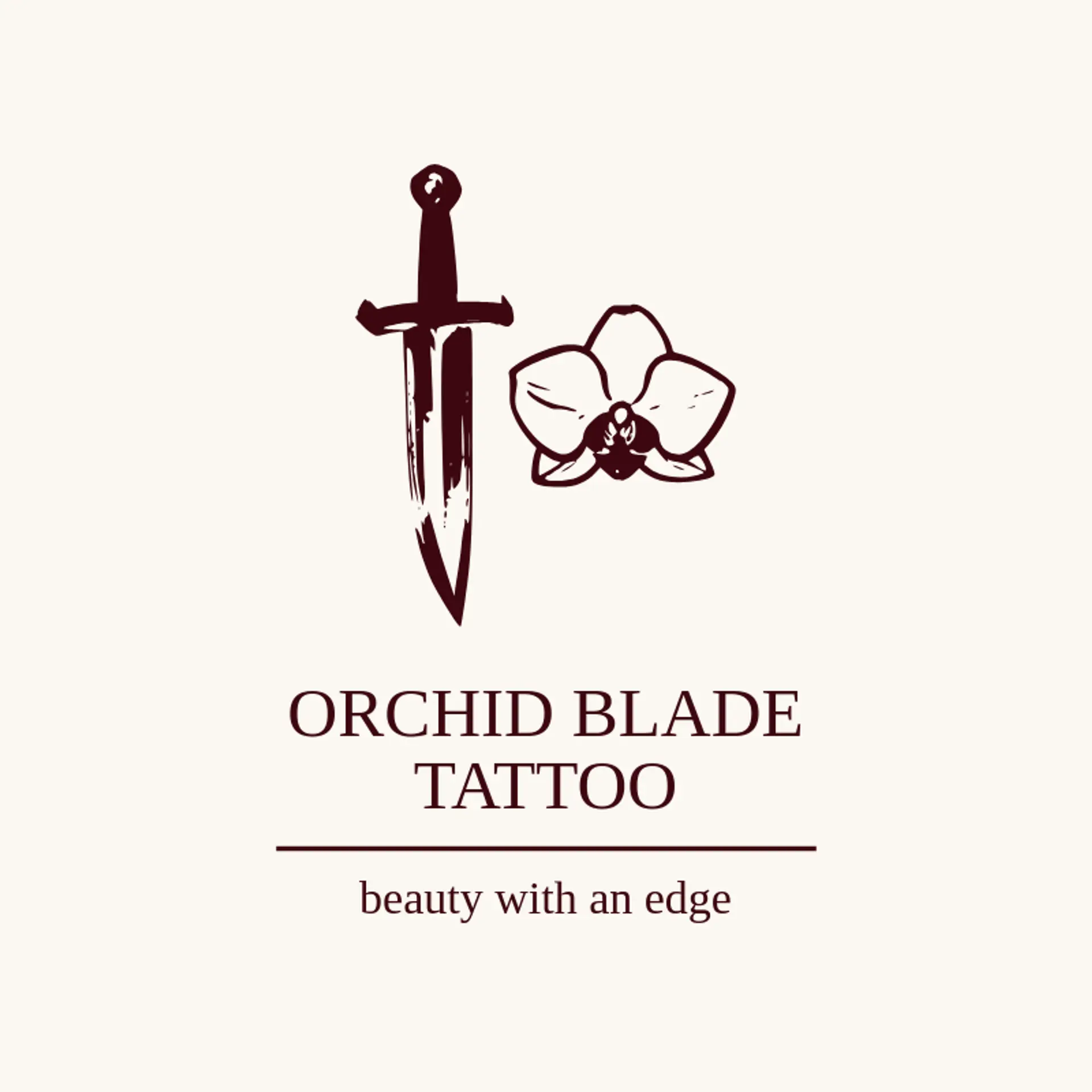 Orchid Blade Tattoo logo for tattoo shop