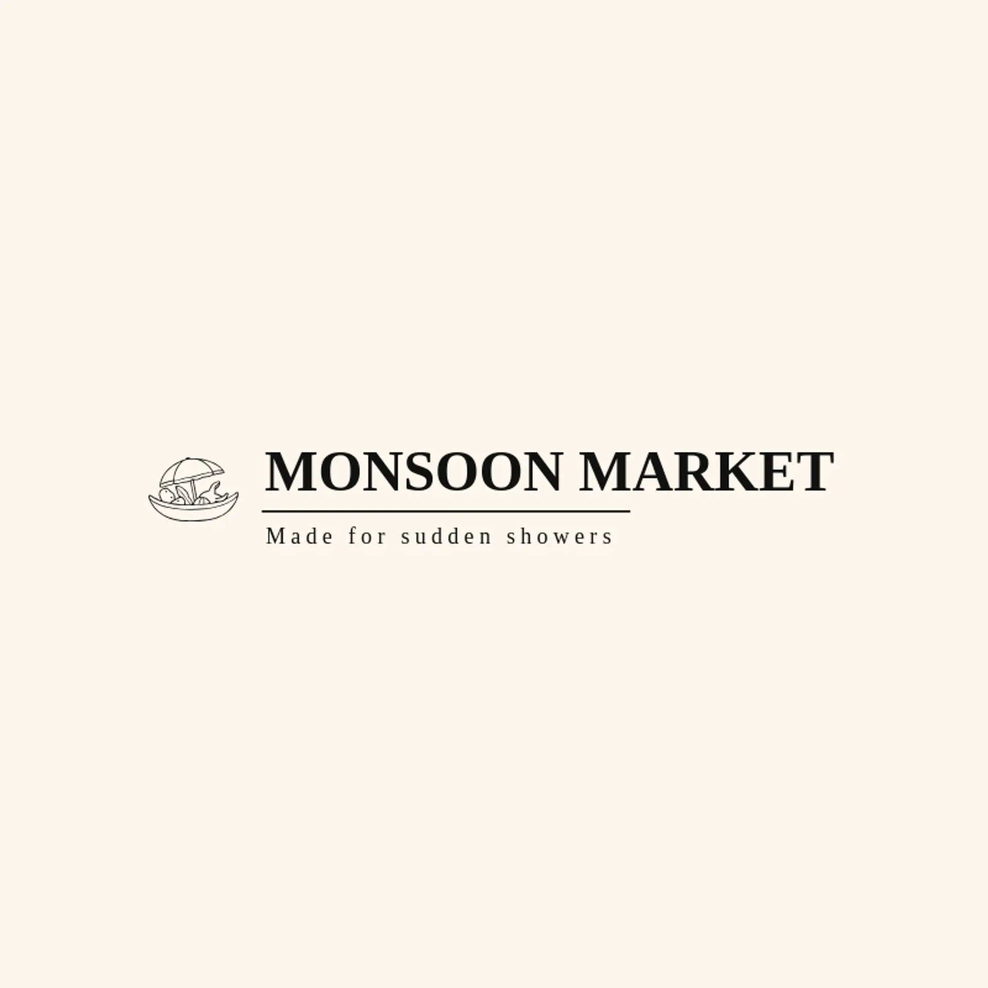 Monsoon Market logo for umbrella