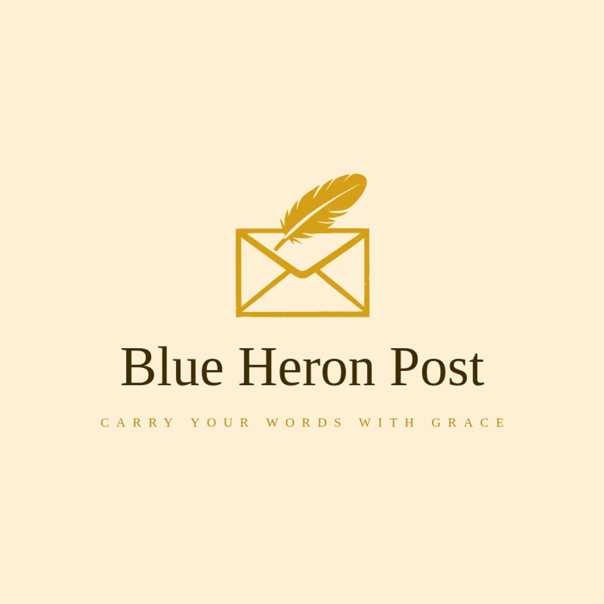 Blue Heron Post logo for envelope