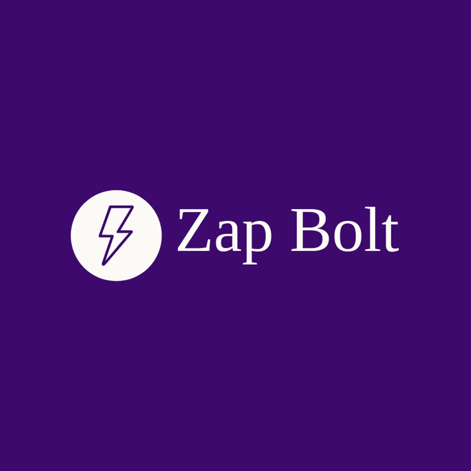 Zap Bolt logo for lightning bolt