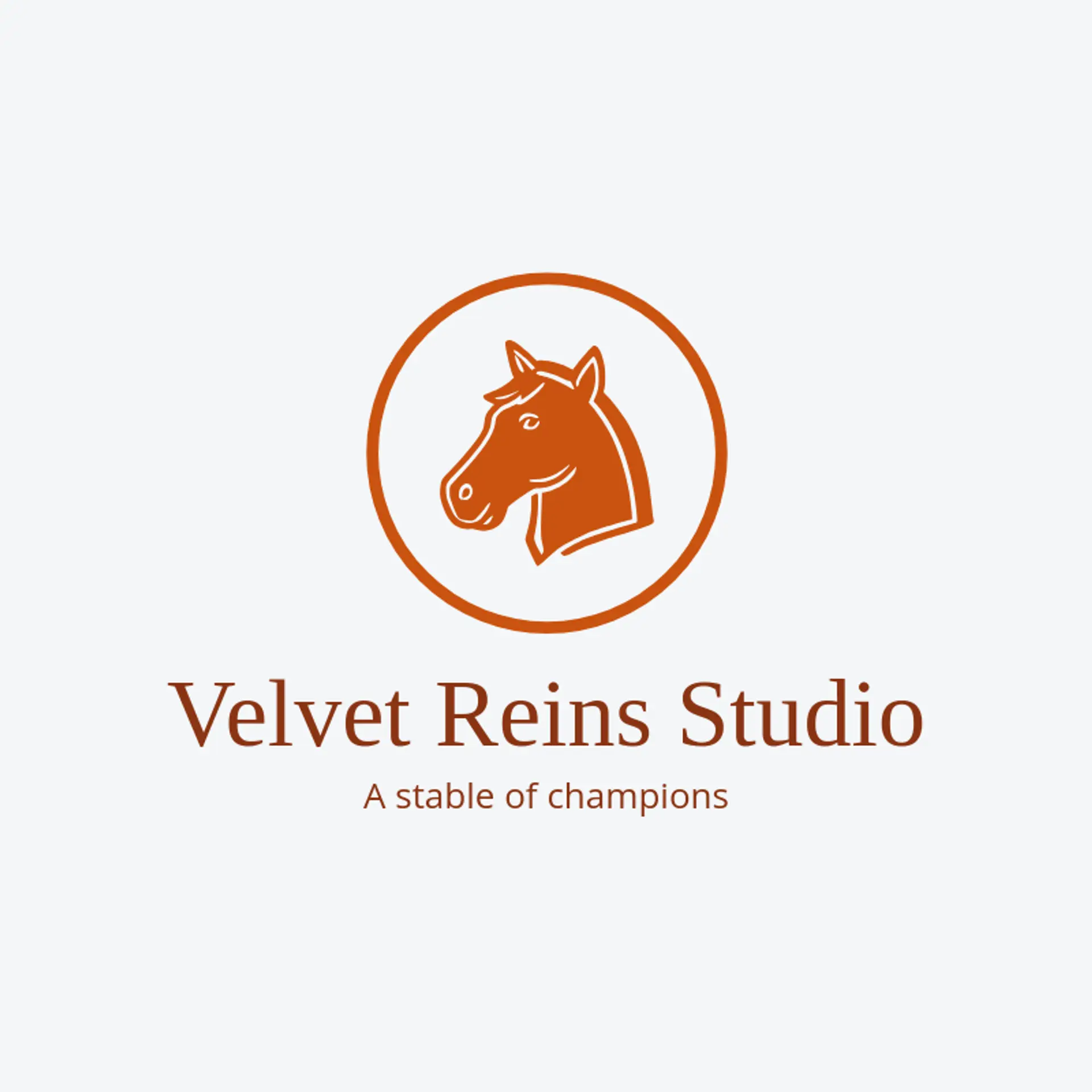 Velvet Reins Studio logo for horse head