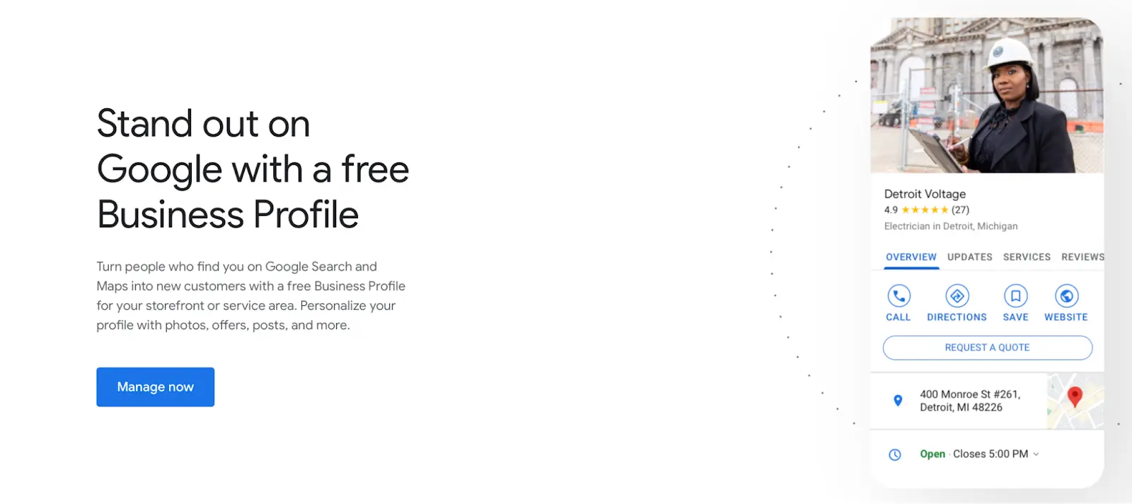 Google Business Profile page