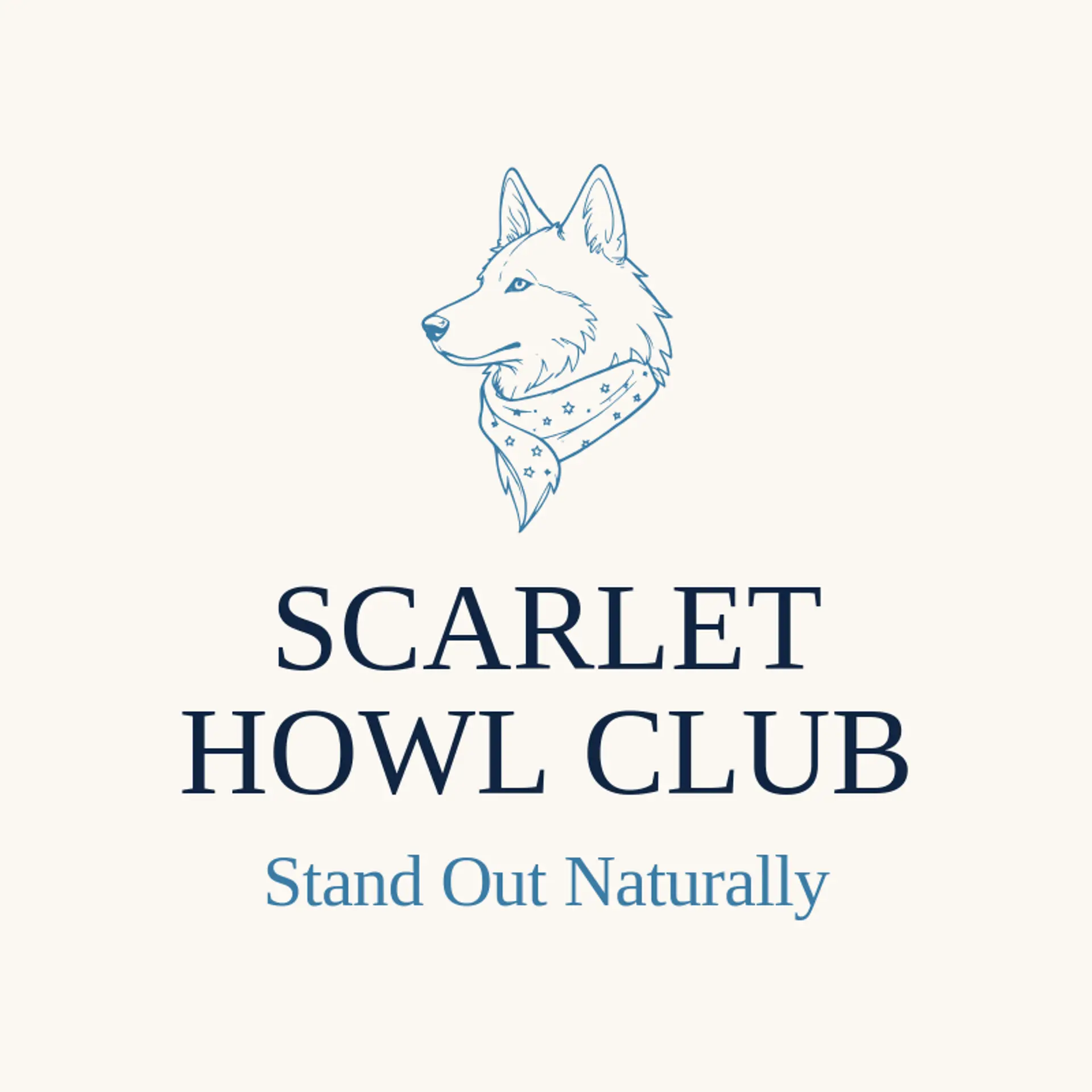 Scarlet Howl Club logo for husky