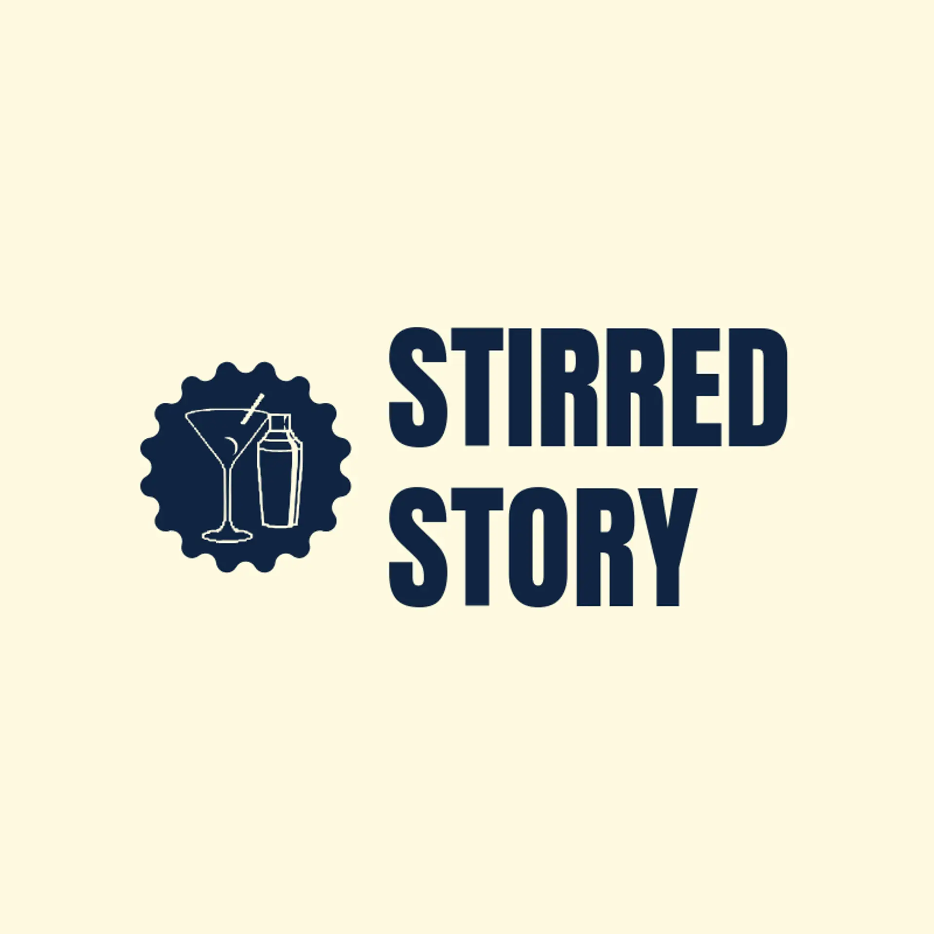 Stirred Story logo for martini