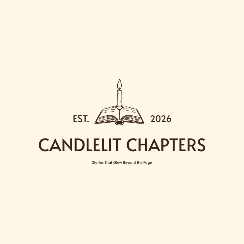 The bookstore name Candlelit Chapters as a branded logo with a single color icon