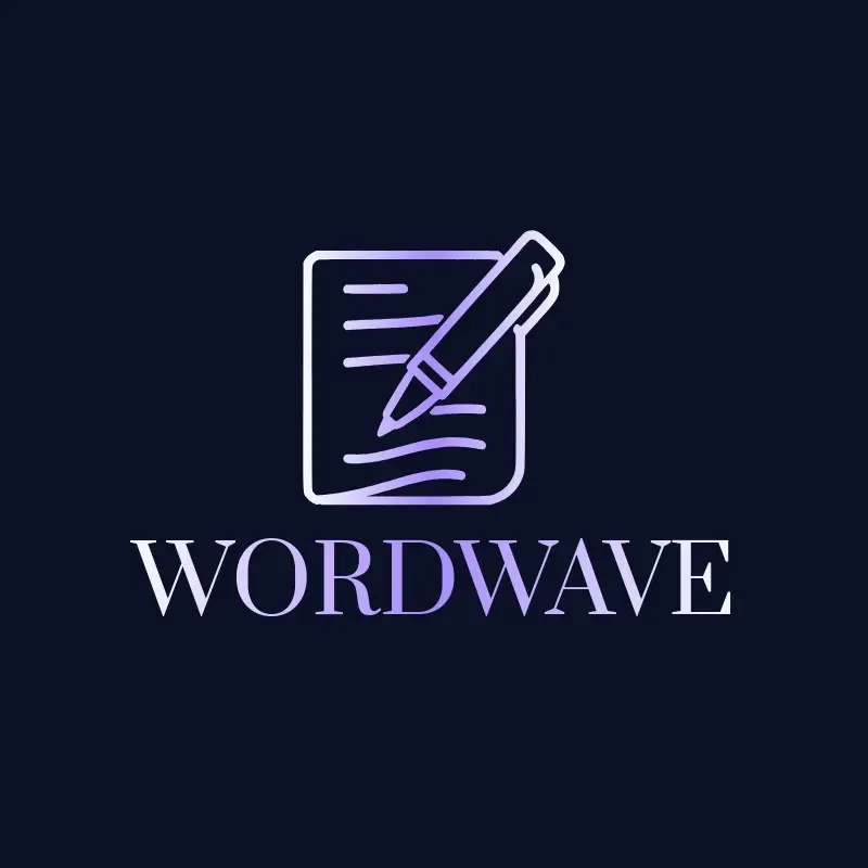 The newsletter name WordWave as a branded logo with a single color icon