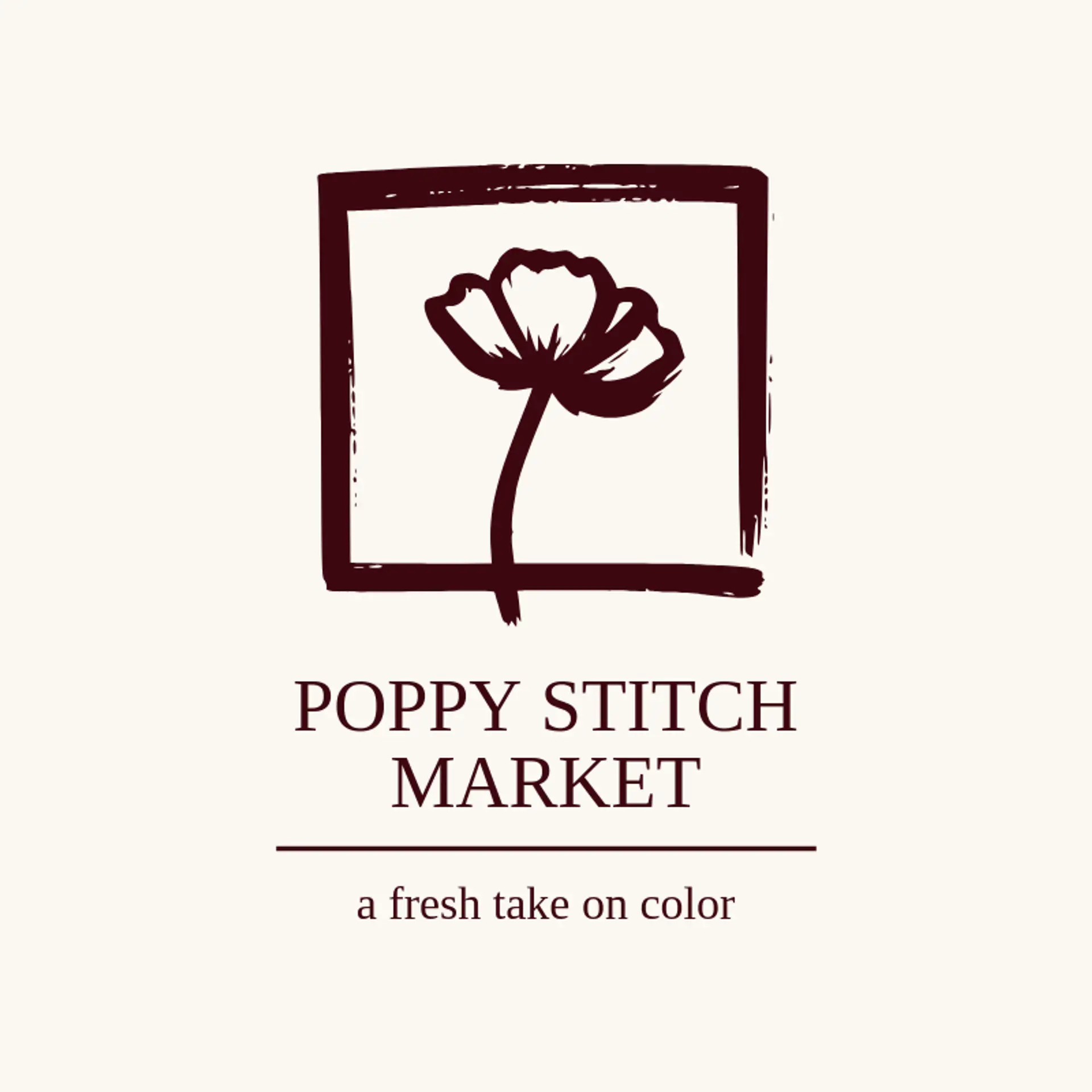 Poppy Stitch Market logo for fabric