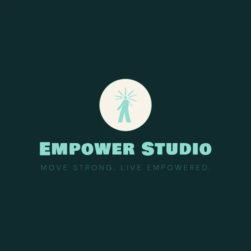 The personal training name Empower Studio as a branded logo with a color icon