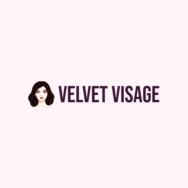 The makeup name Velvet Visage as a branded logo with a color icon