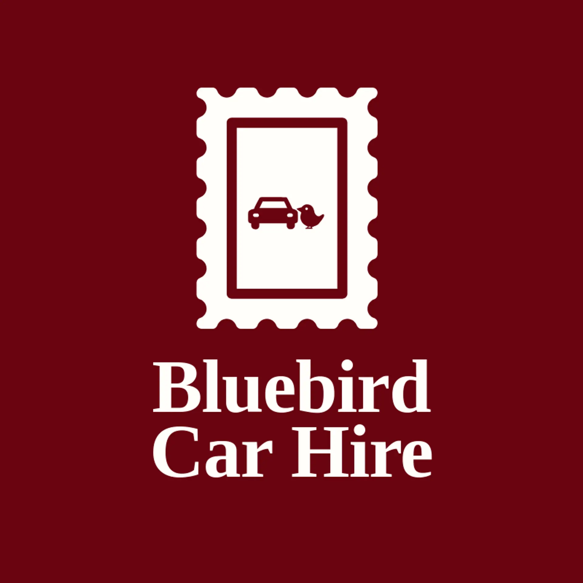 Bluebird Car Hire logo for car rental
