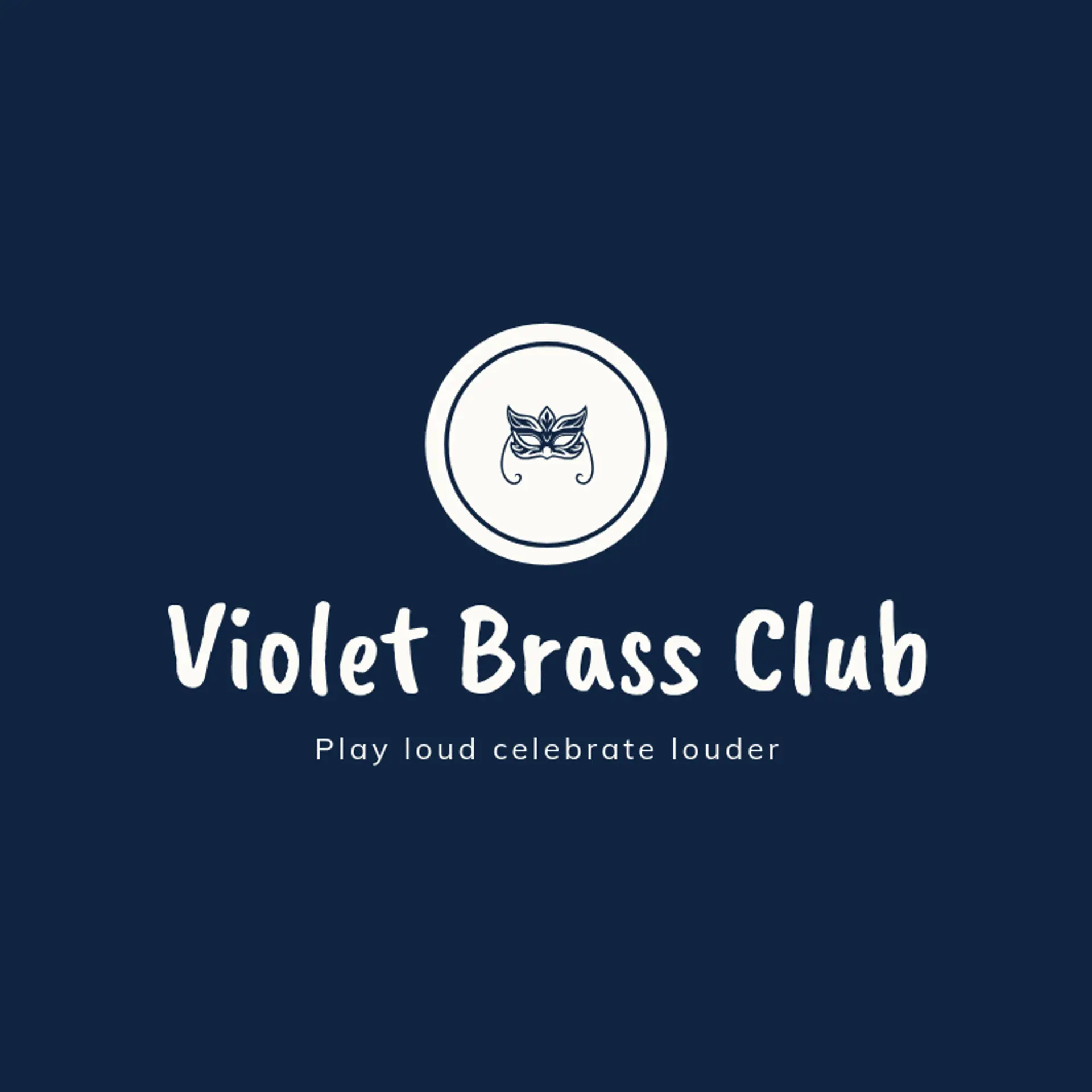 Violet Brass Club logo for mardi gras