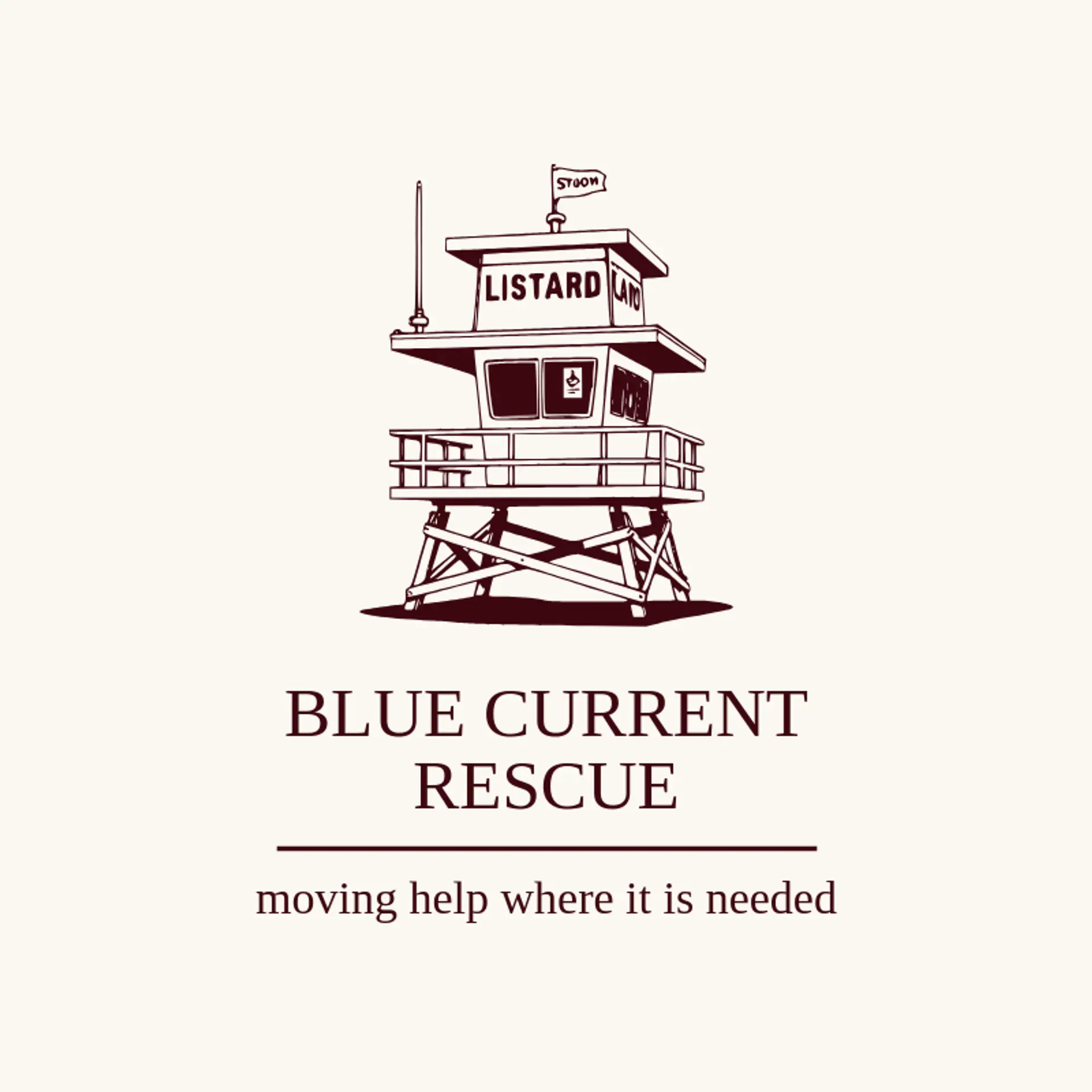 Blue Current Rescue logo for coast guard
