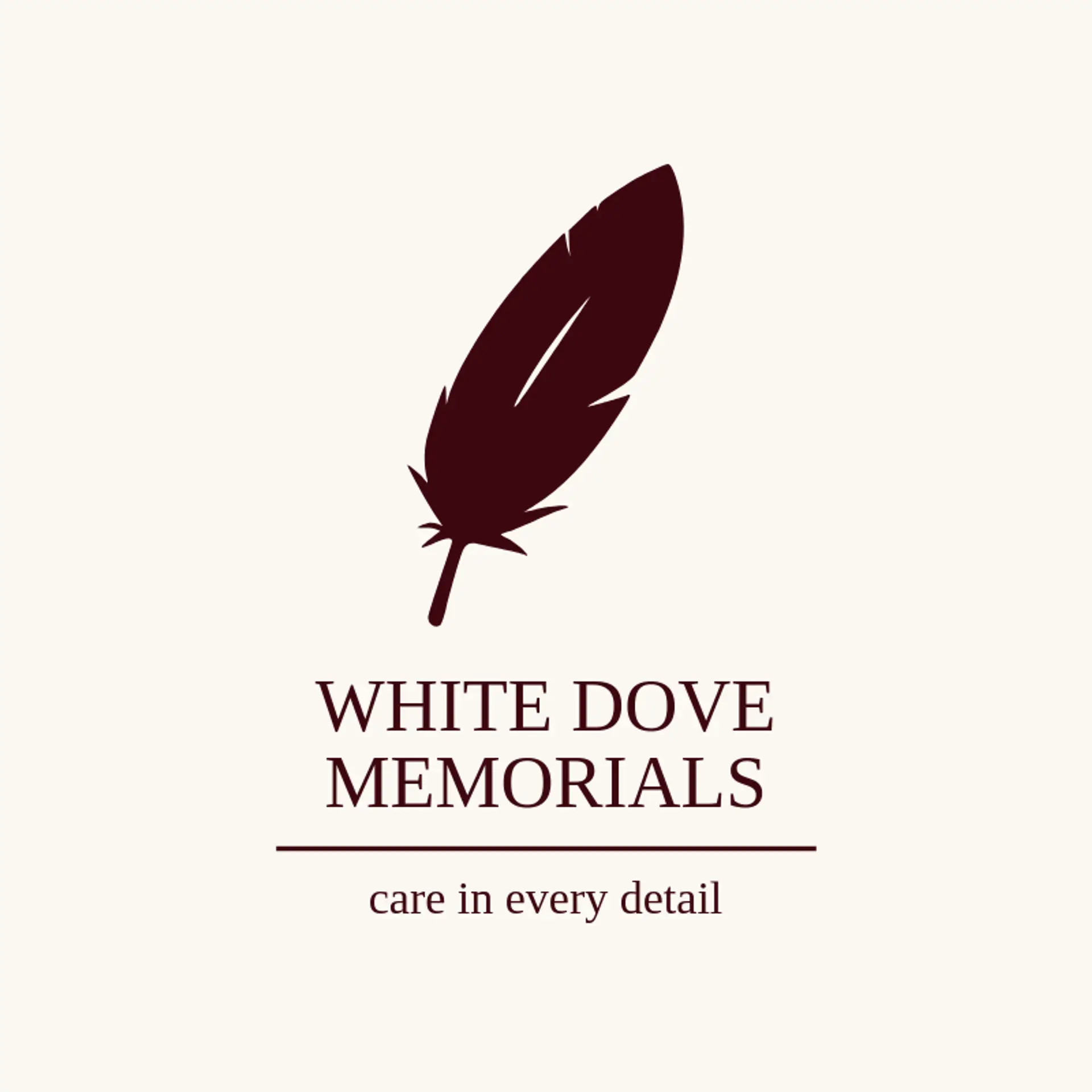 White Dove Memorials logo for funeral home