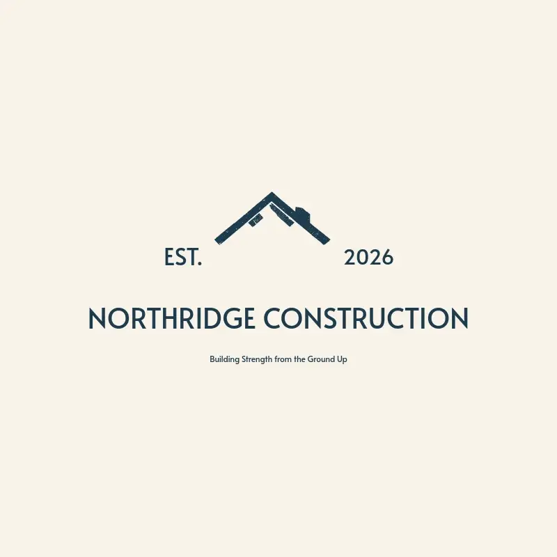 The construction company name NorthRidge Construction as a branded logo with a single color icon