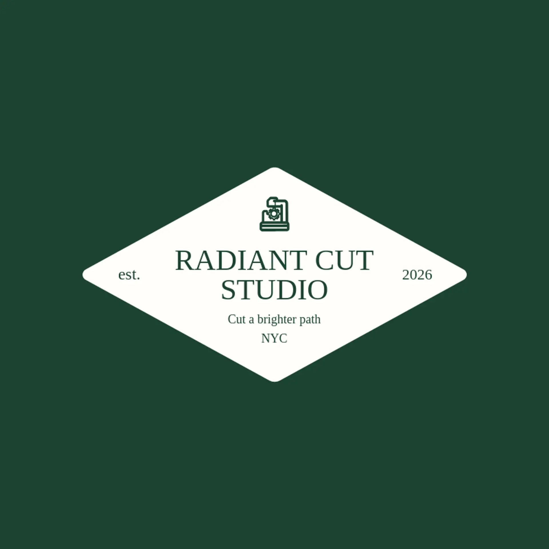 Radiant Cut Studio logo for laser engraving