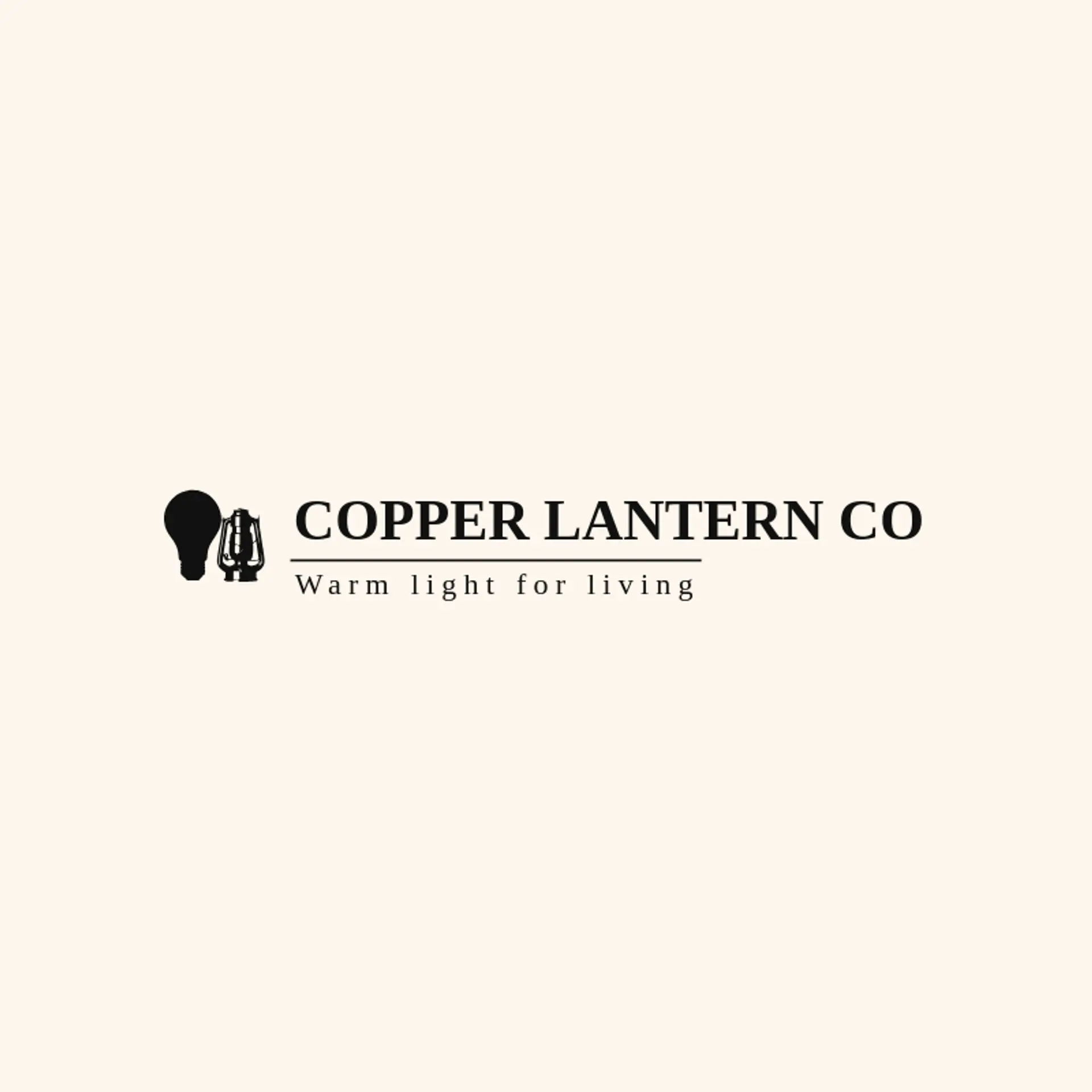 Copper Lantern Co logo for lightbulb