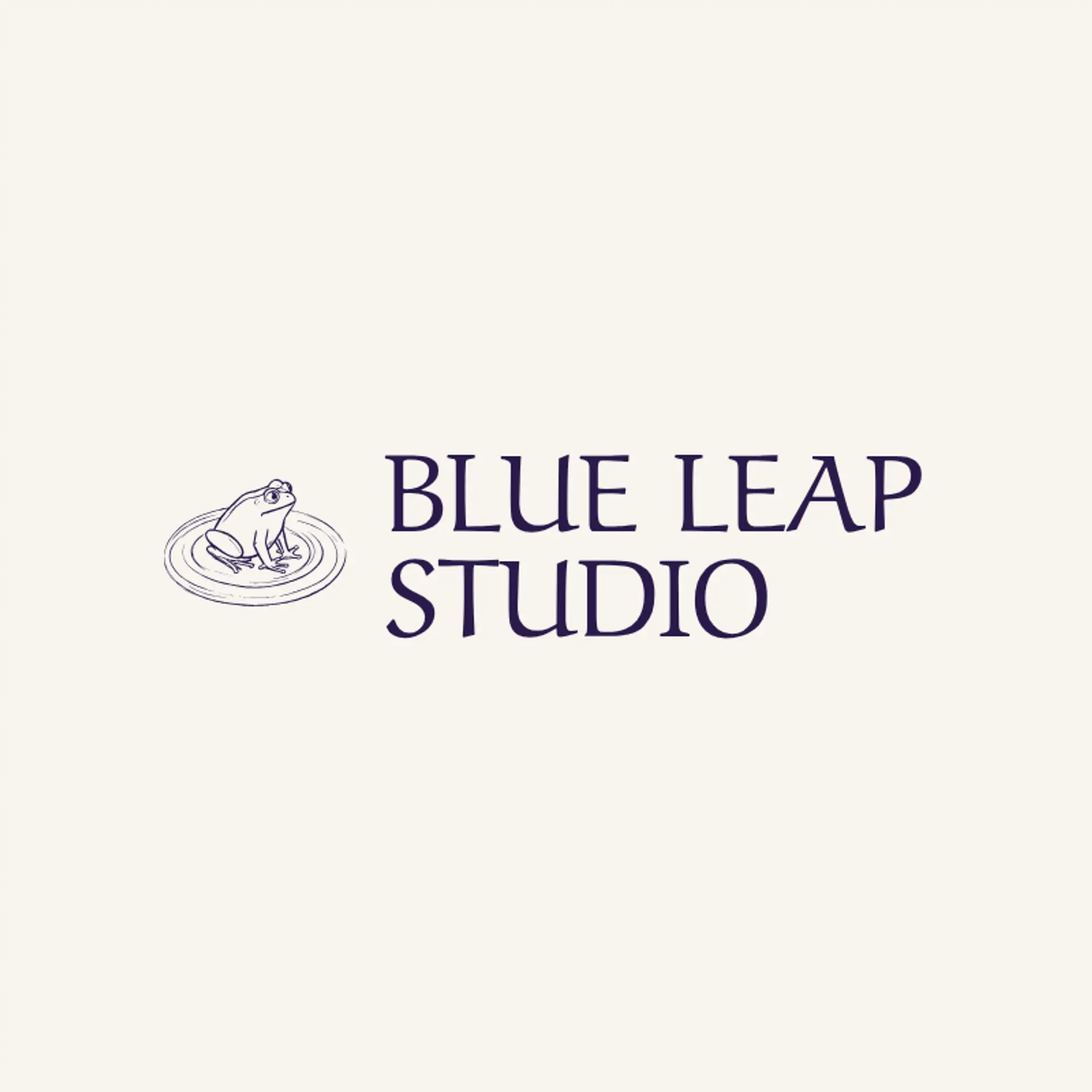 Blue Leap Studio logo for frog