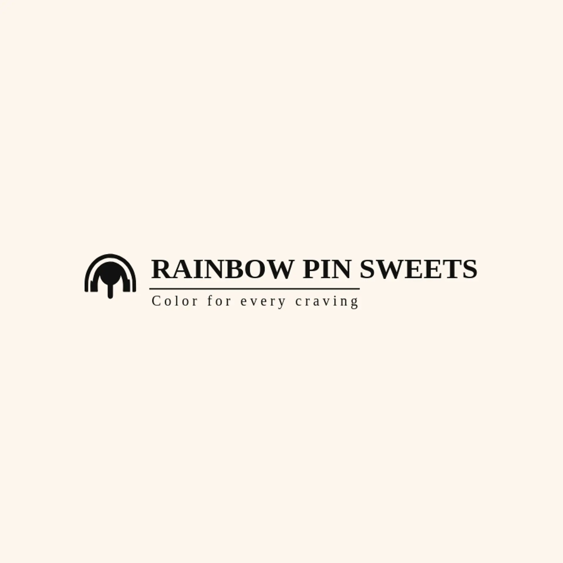 Rainbow Pin Sweets logo for lollipop