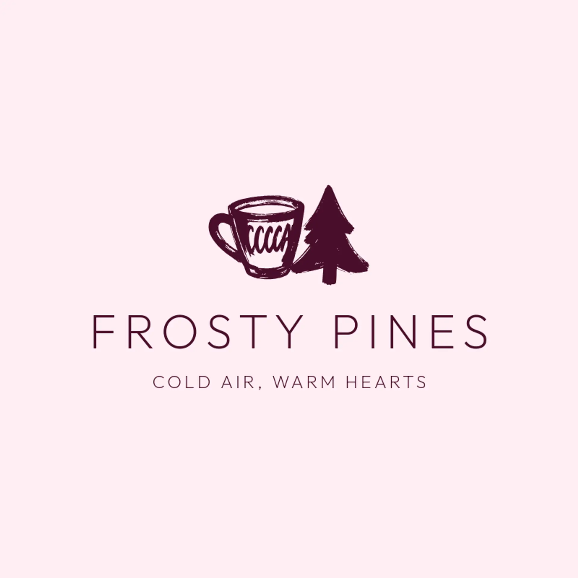 Frosty Pines logo for christmas tree