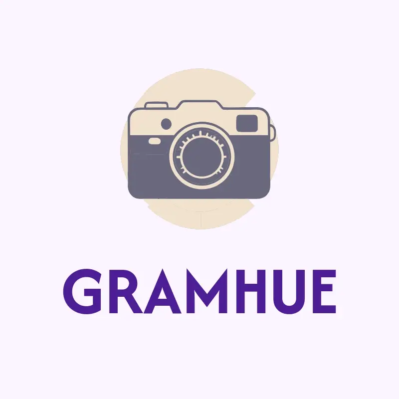 The Instagram name GramHue as a branded logo with a color icon