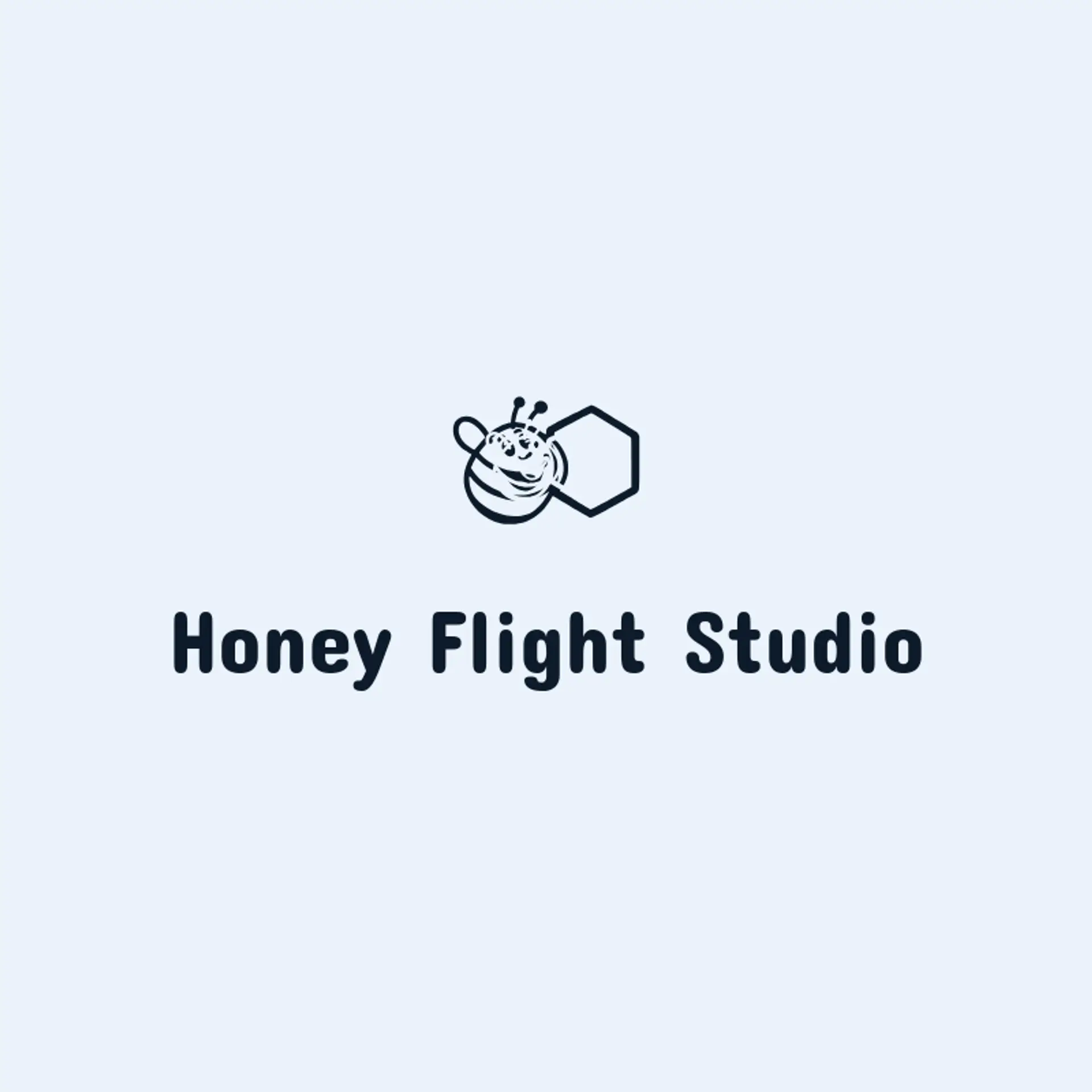 Honey Flight Studio logo for hexagon