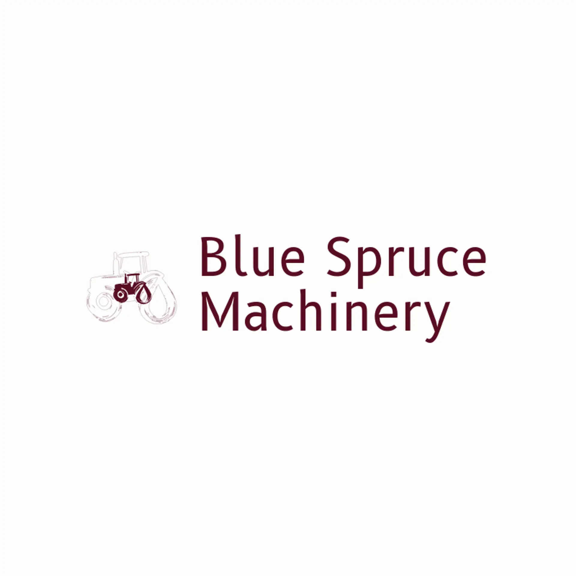 Blue Spruce Machinery logo for tractor