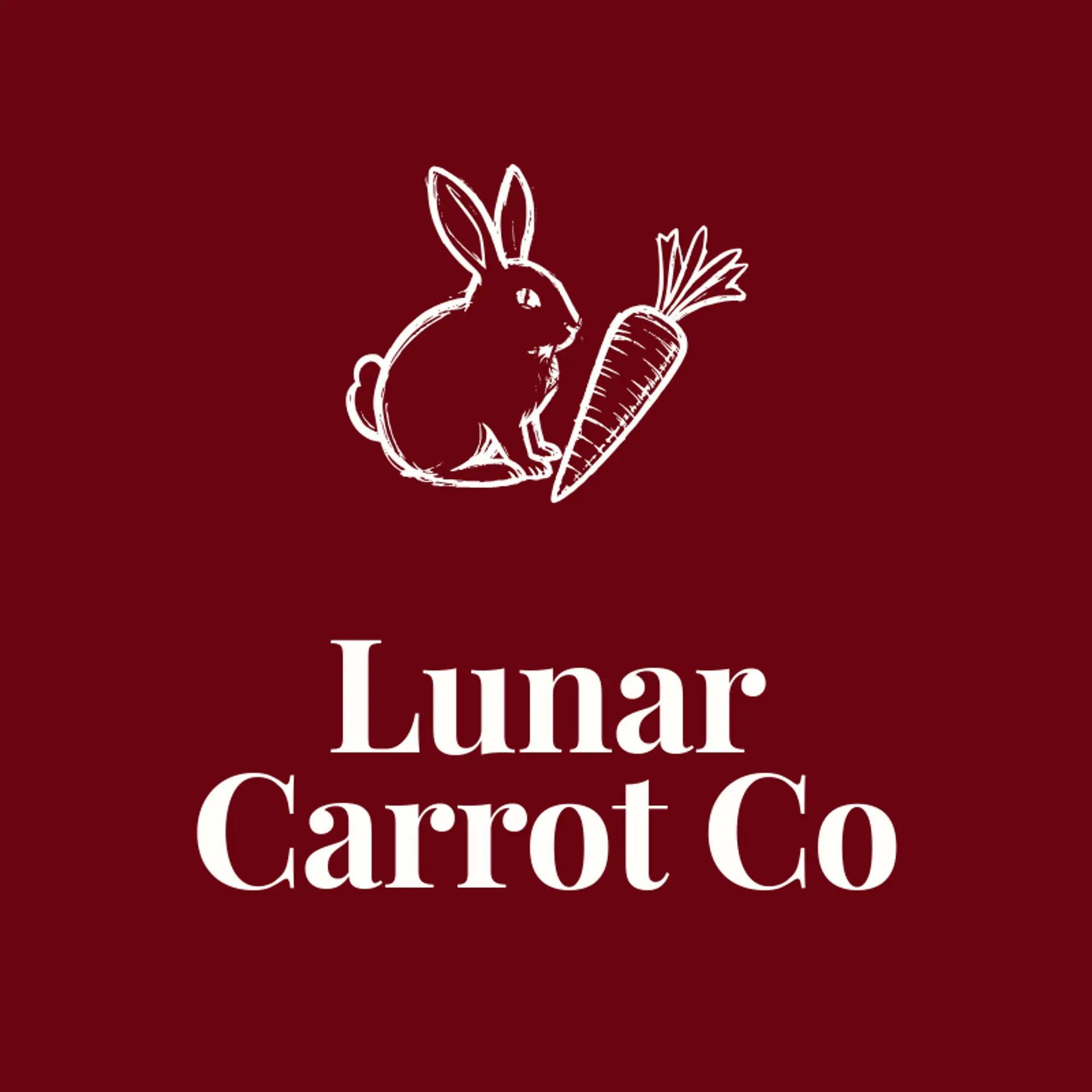 Lunar Carrot Co logo for rabbit