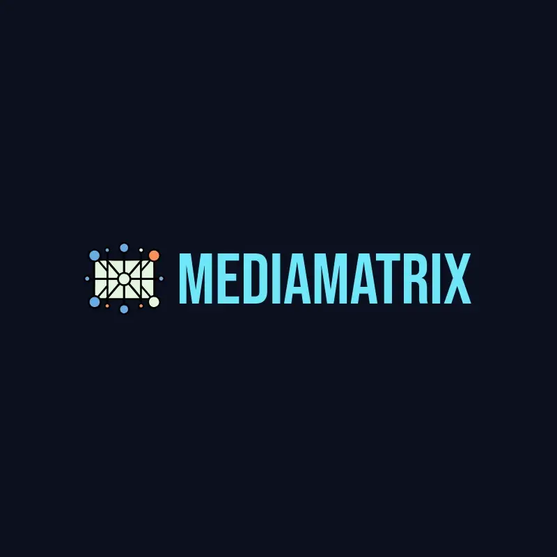 The Instagram name MediaMatrix as a branded logo with a color icon