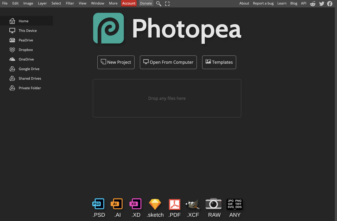 Photpea editor