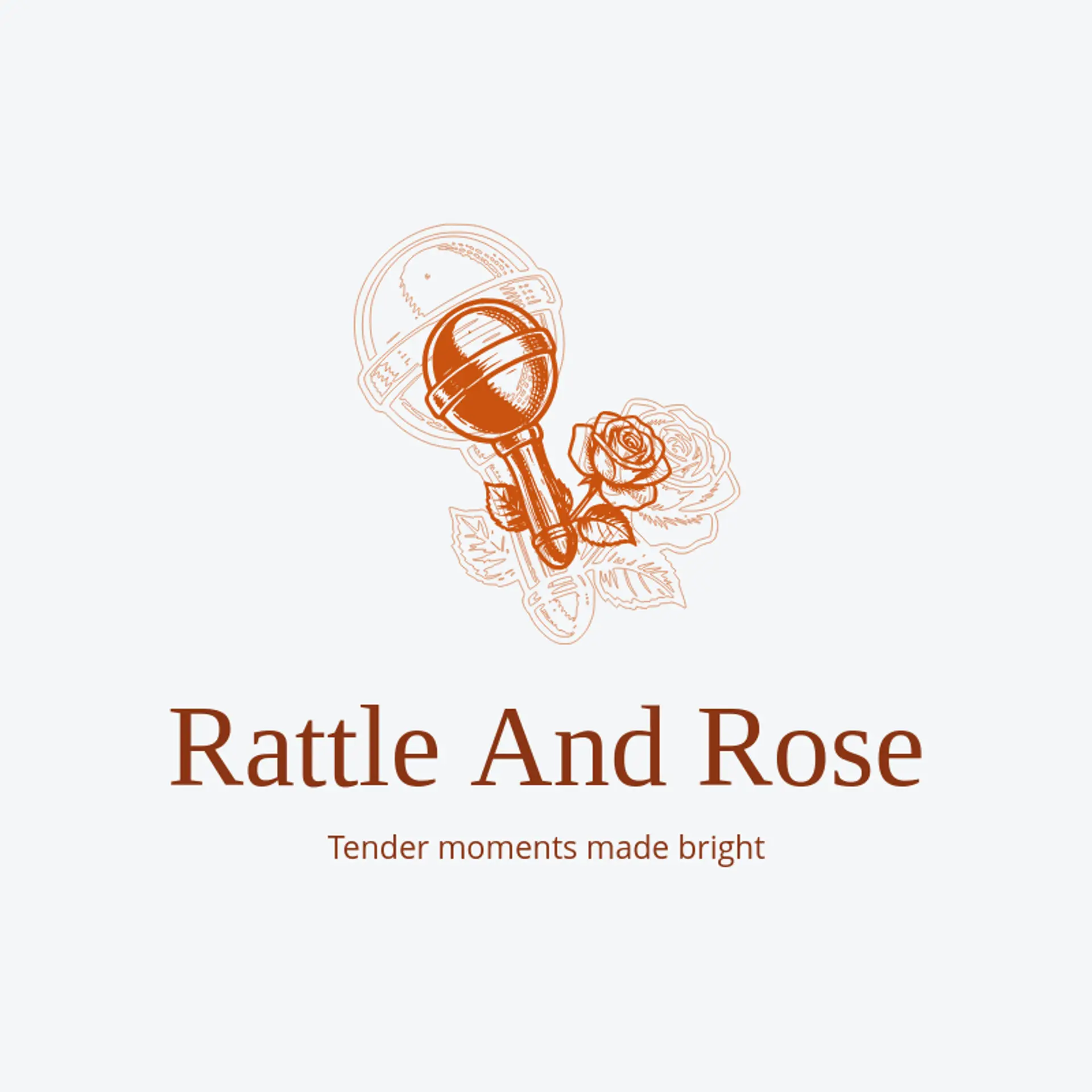 Rattle And Rose logo for baby