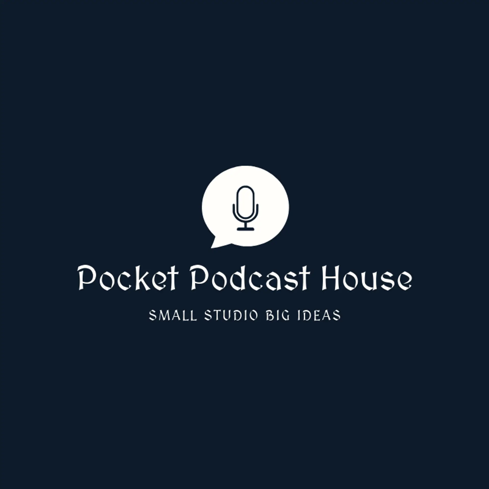 Pocket Podcast House logo for microphone
