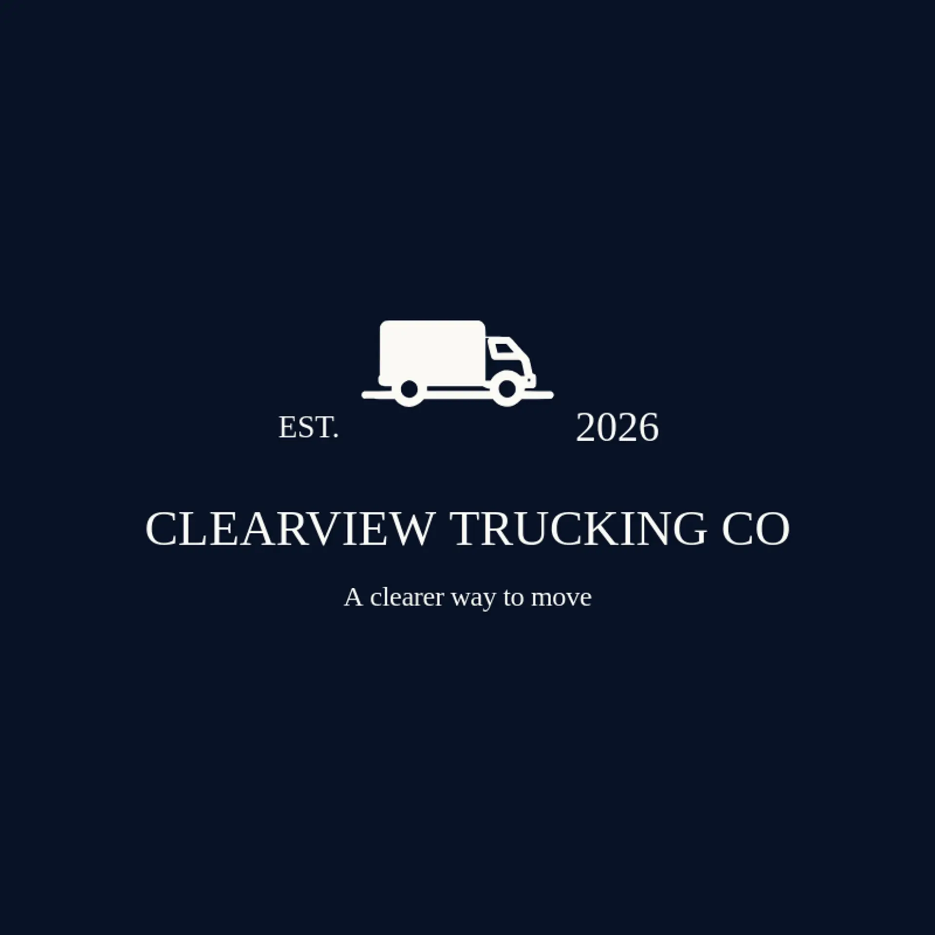 Clearview Trucking Co logo for trucking company