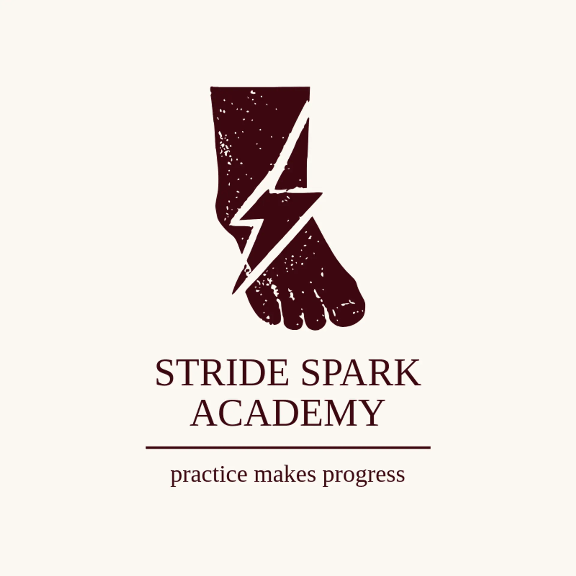Stride Spark Academy logo for foot