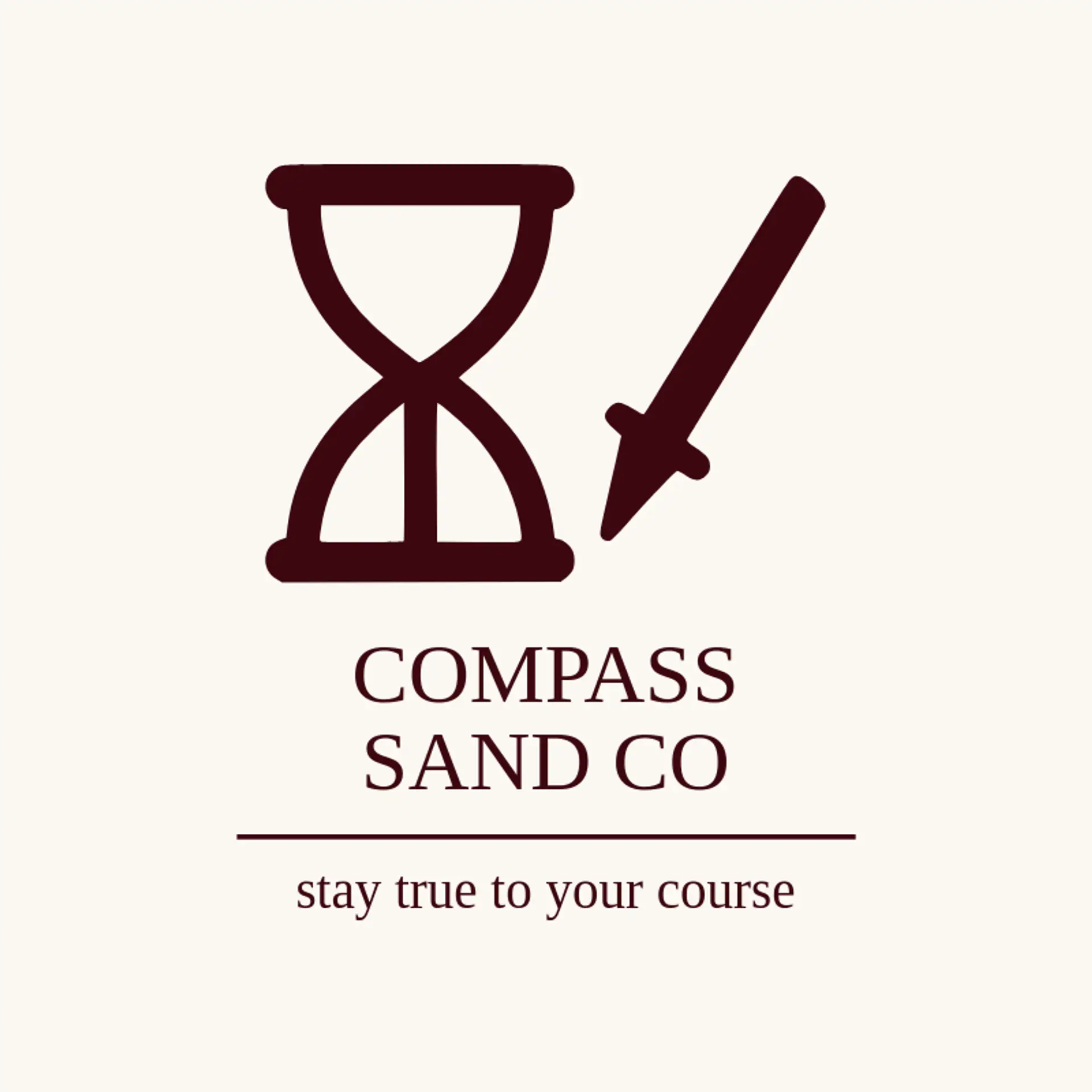 Compass Sand Co logo for hourglass