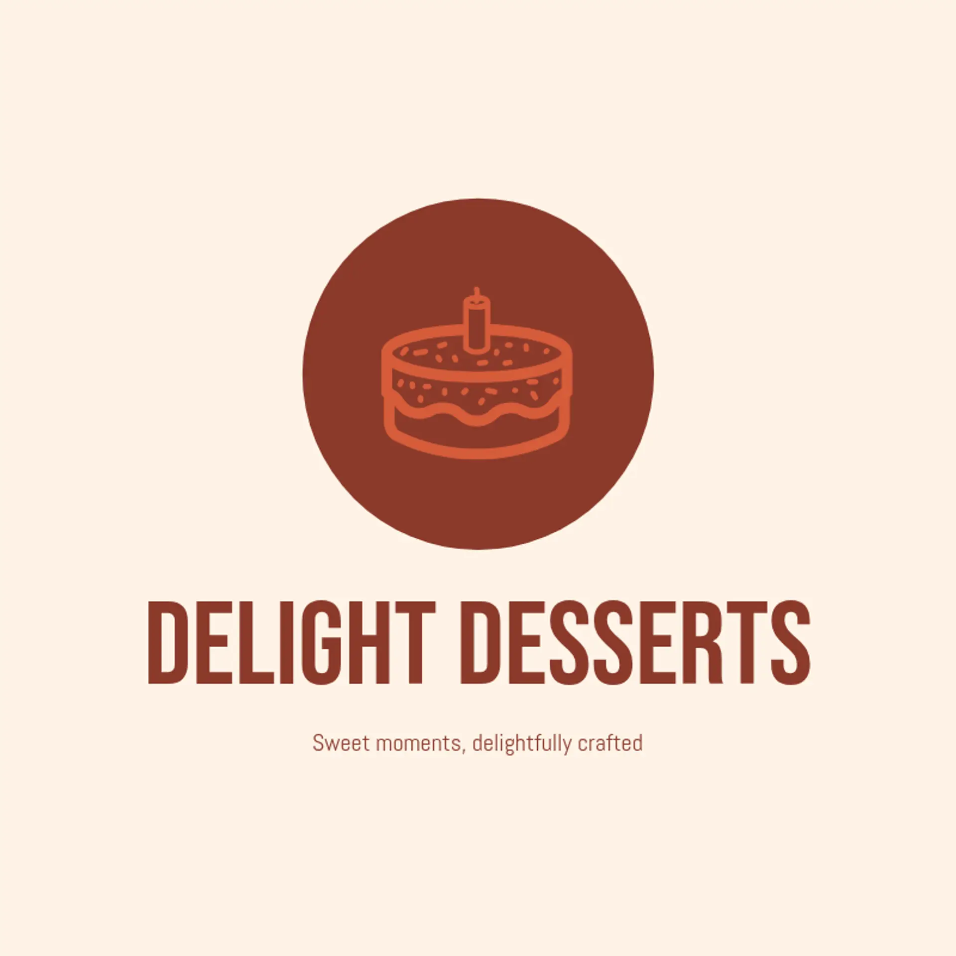 Delight Desserts logo for cake