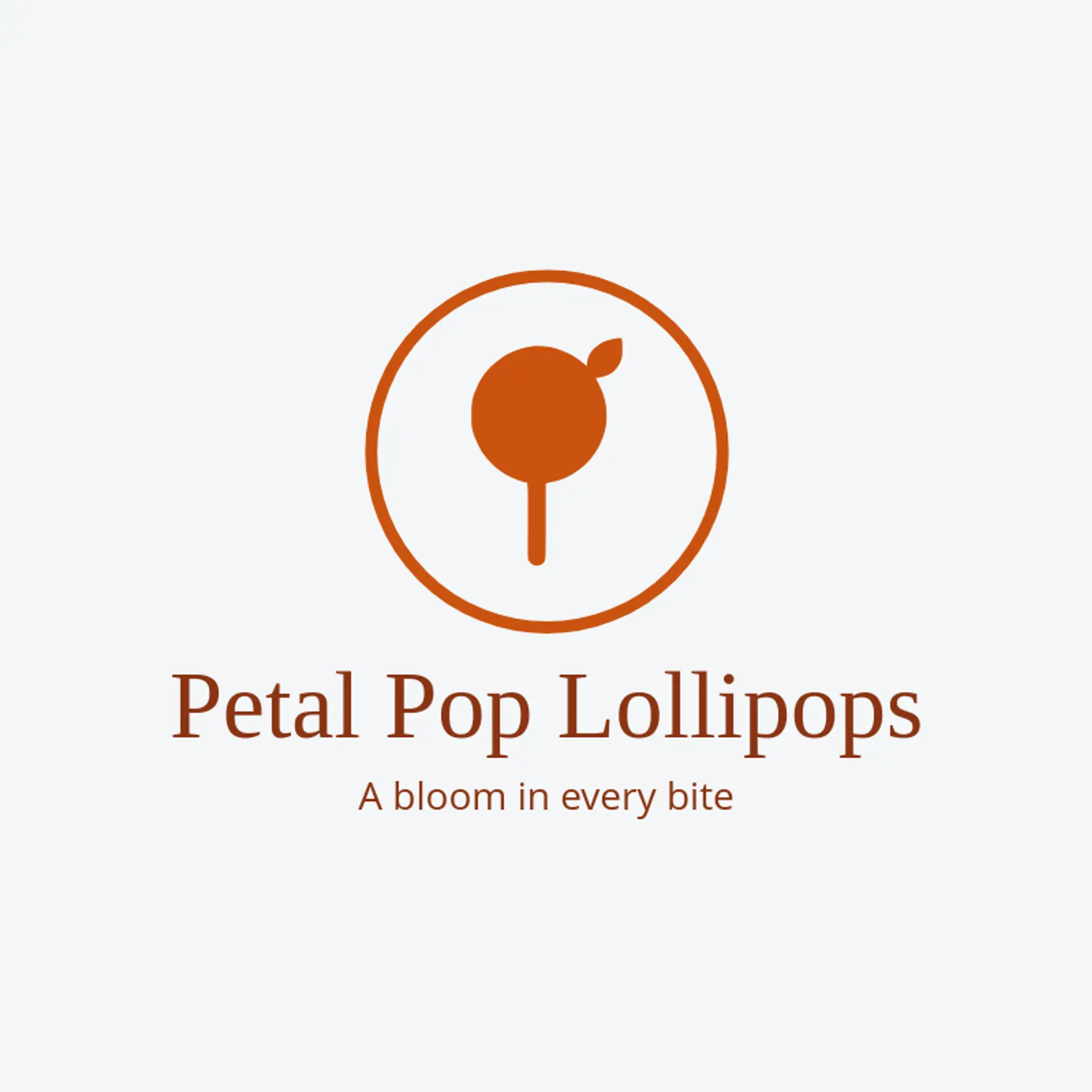 Petal Pop Lollipops logo for lollipop