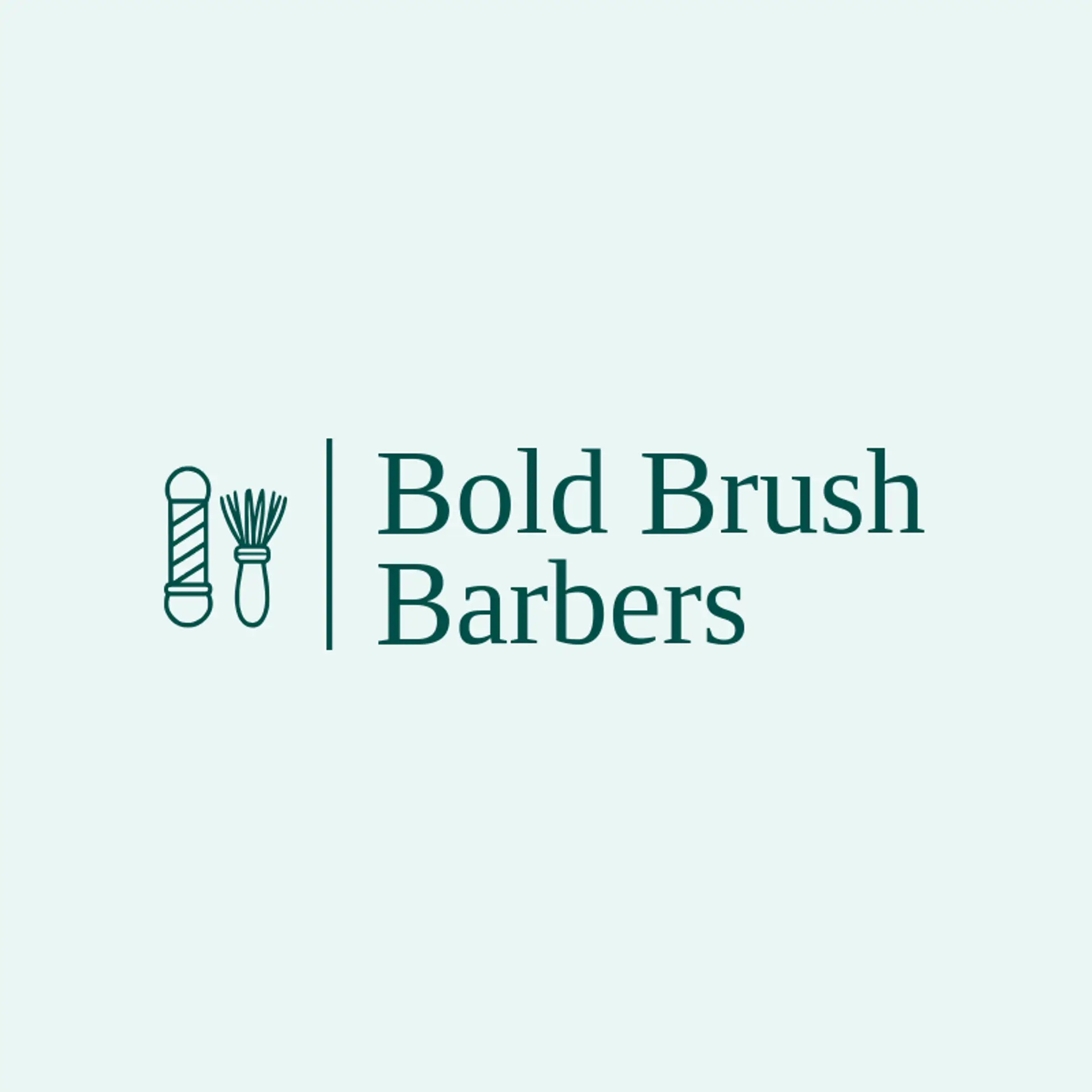 Bold Brush Barbers logo for barber pole