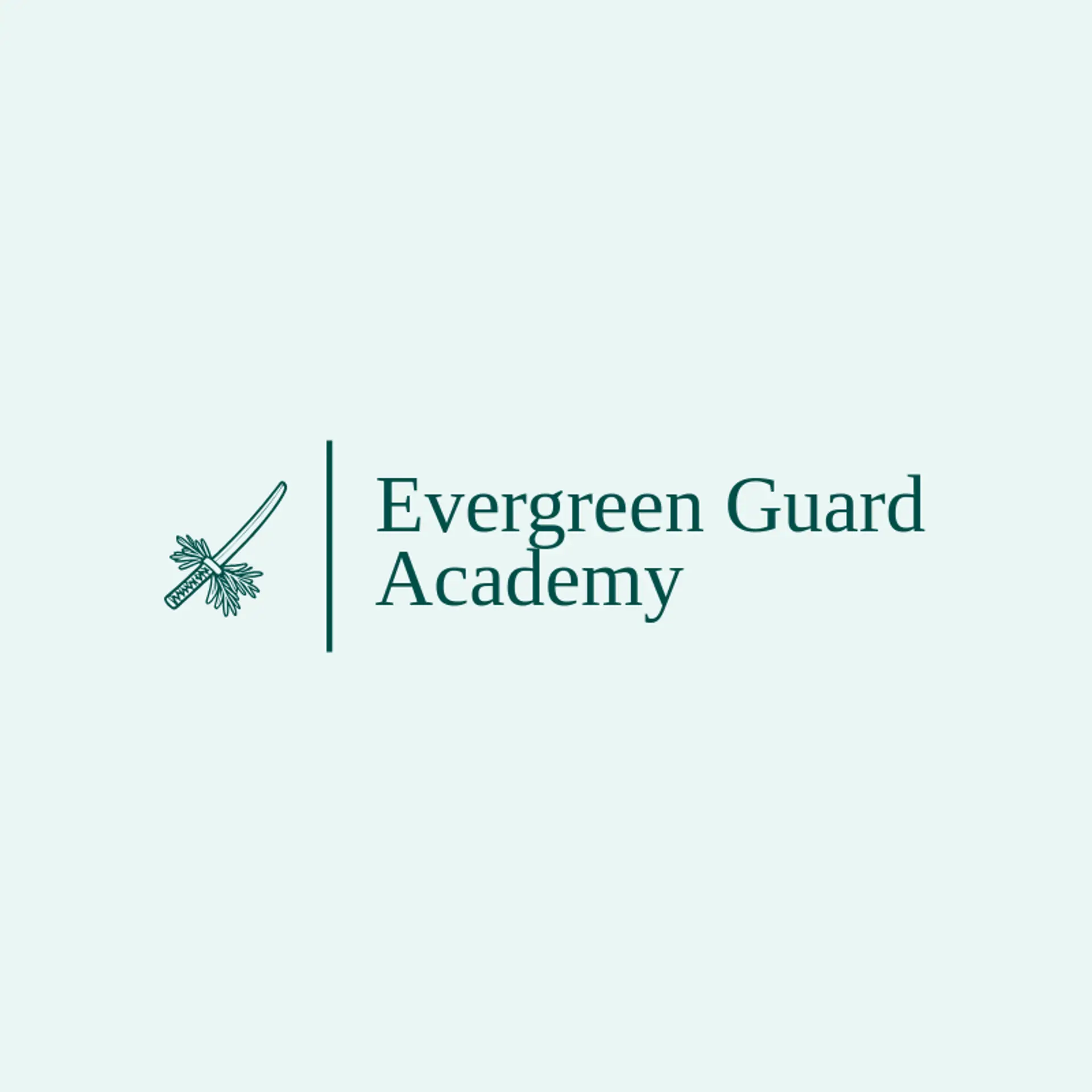 Evergreen Guard Academy logo for katana