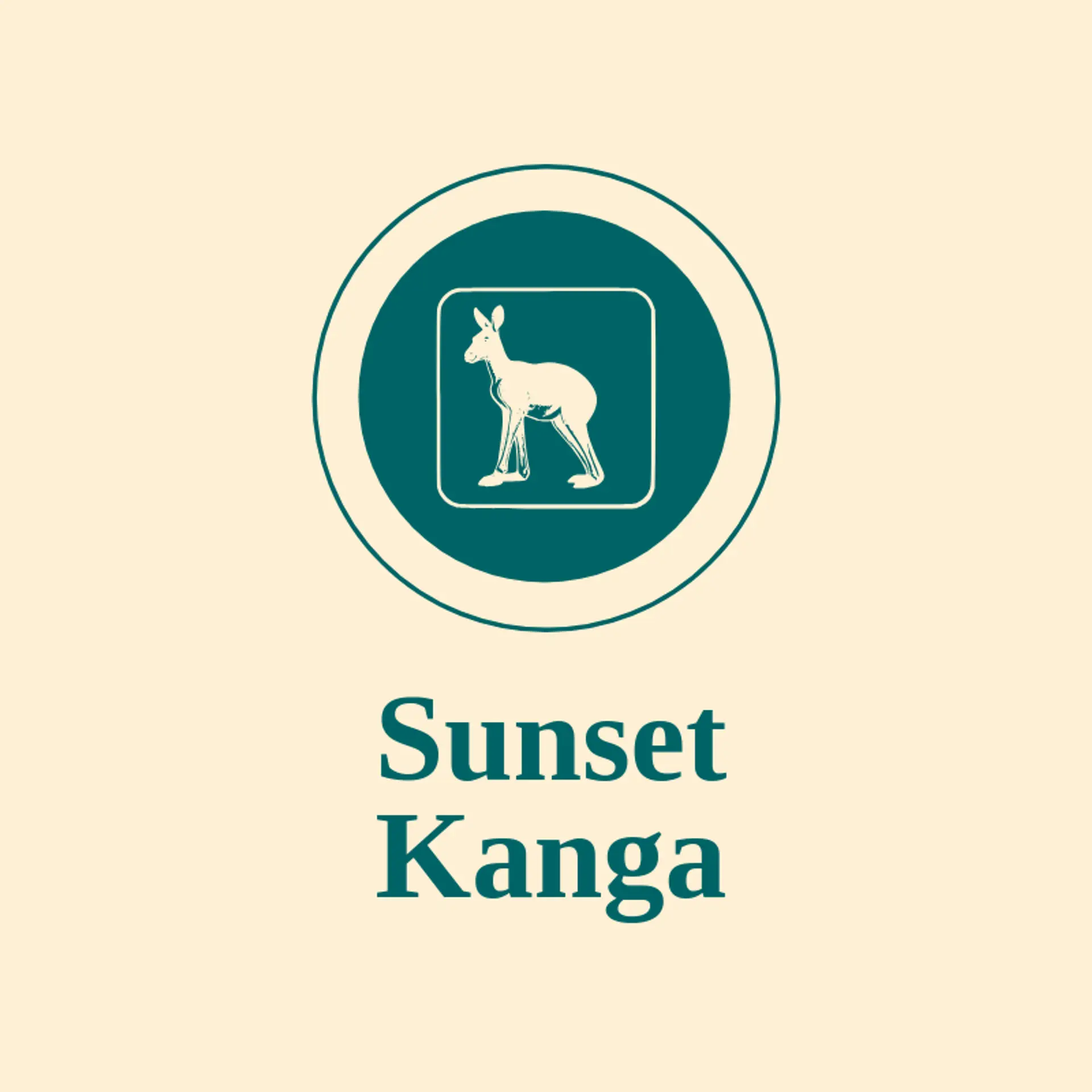 Sunset Kanga logo for kangaroo
