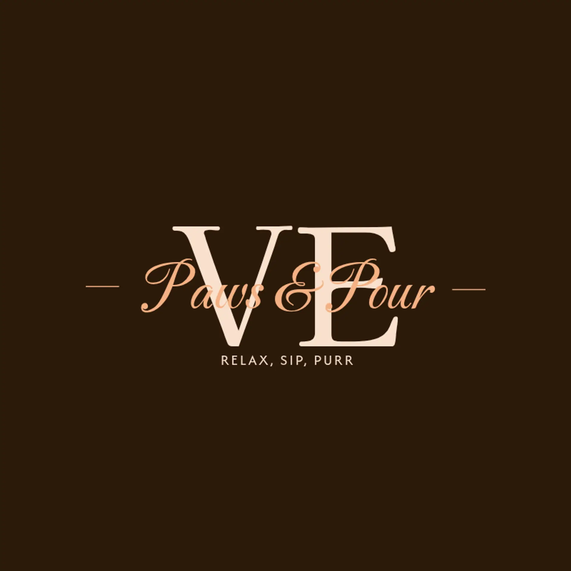 Paws & Pour logo for cat cafe