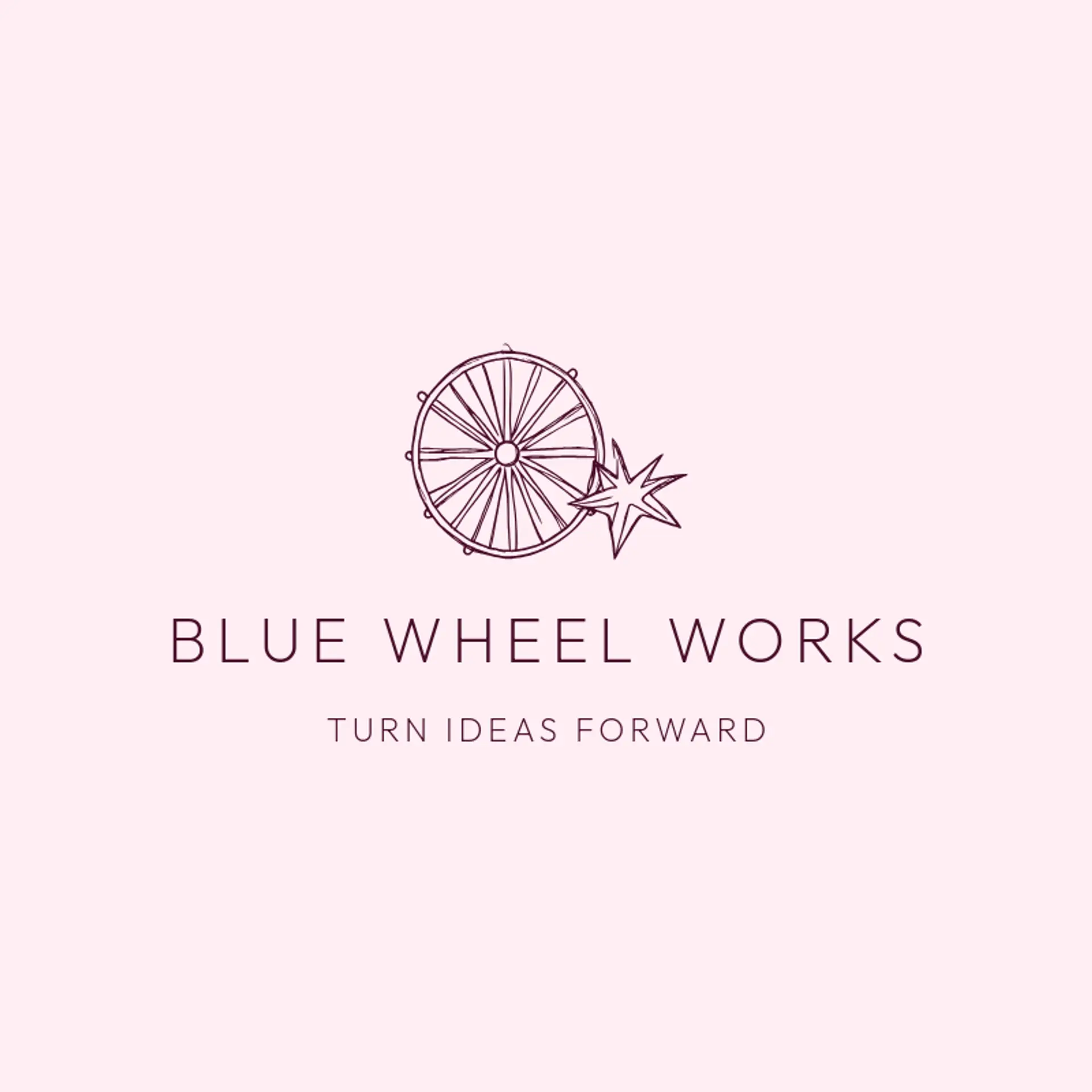 Blue Wheel Works logo for indian flag