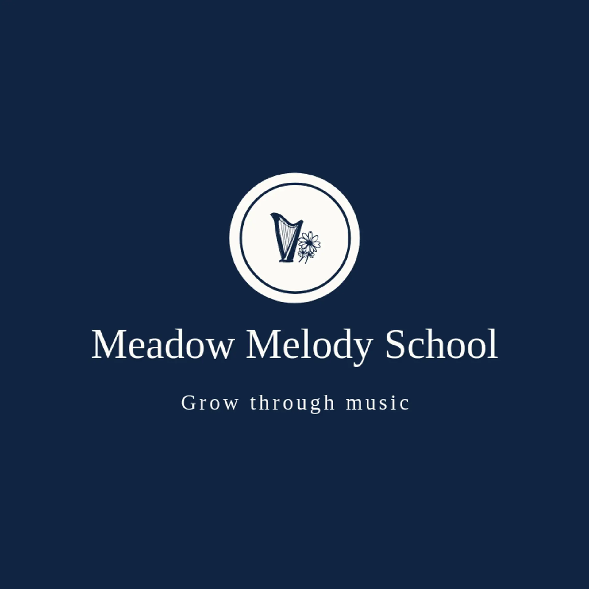 Meadow Melody School logo for harp