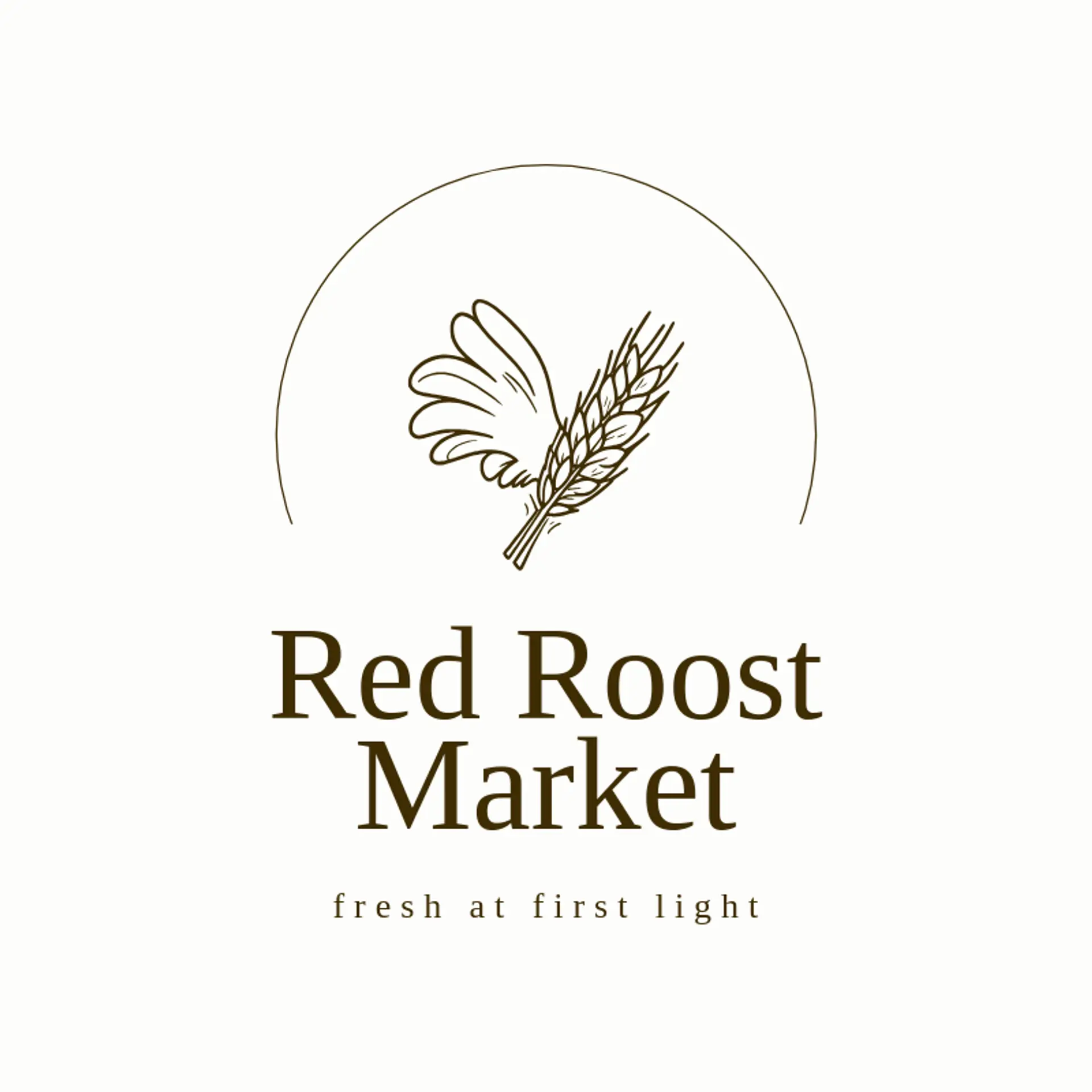 Red Roost Market logo for rooster